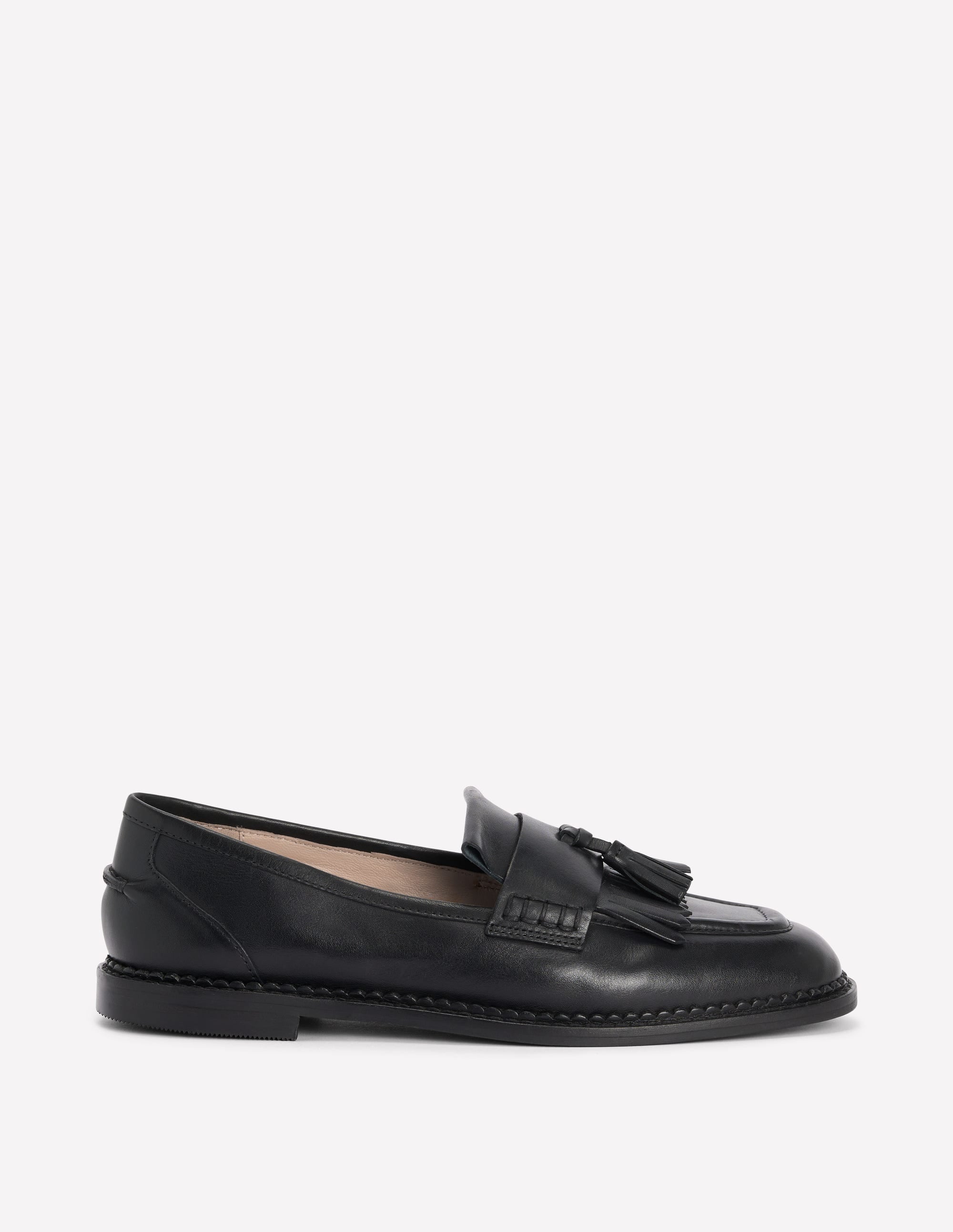 Nya Ghillie Flat Loafers - Black | Boden USA