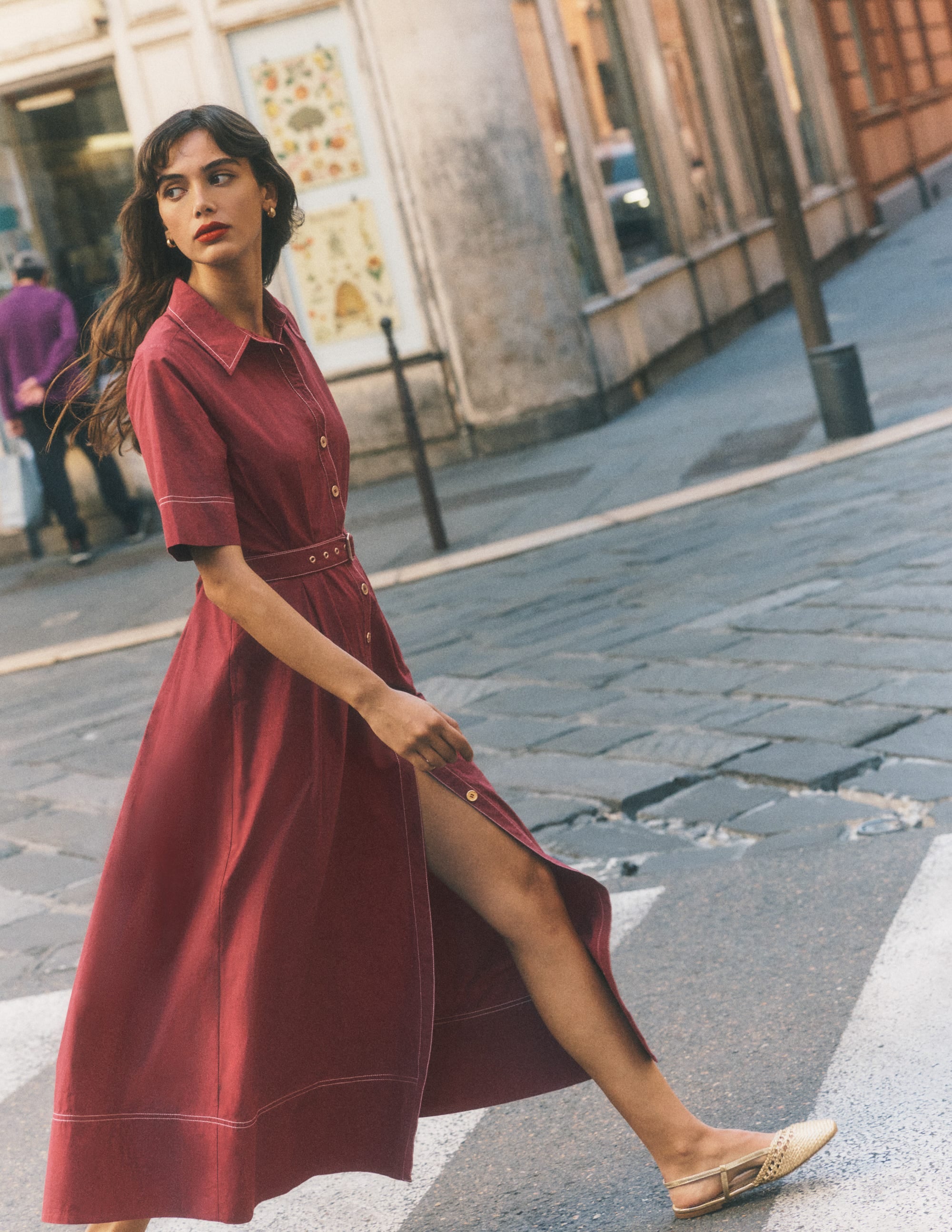 long shirt dress Blczomt Midi Women Dress Long Sleeve Plaid Blue Dressy Casual Shirt Dress Crew Neck Trendy Soft Dresses, Women's, Size: 4,6,8,10,12,14,16,18,20