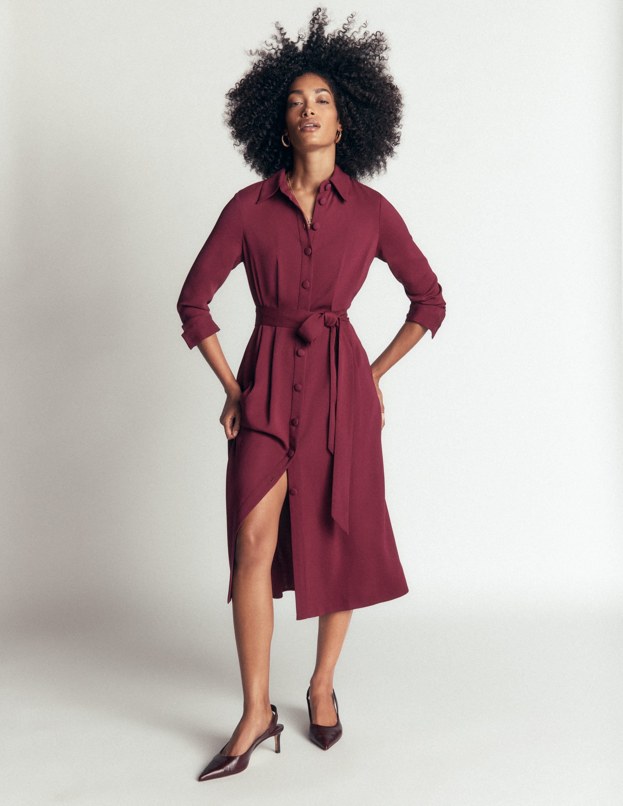 shirt dress burgundy Kate Pleated - Deep Wisteria Black Semi Formal Dresses pf-style:Wingtip The self Color:Champagne (Gold)
