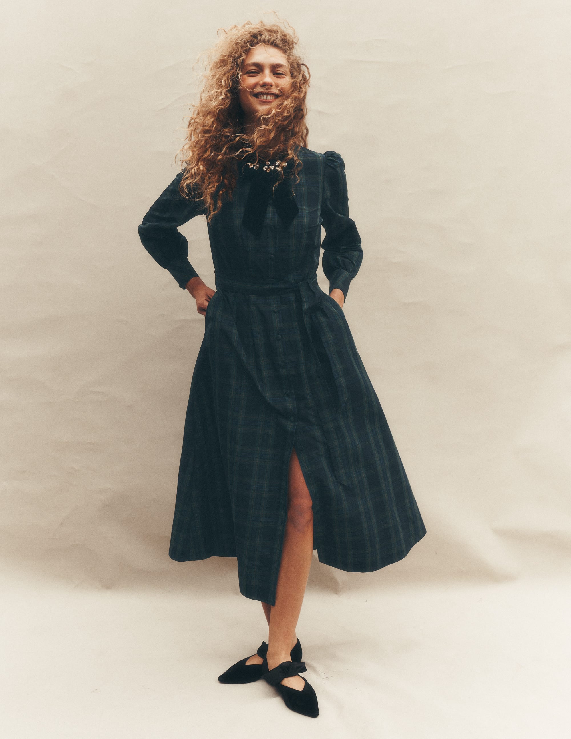 black and green shirt dress Maeve Occasion - Navy, Blue Check army green formal dress