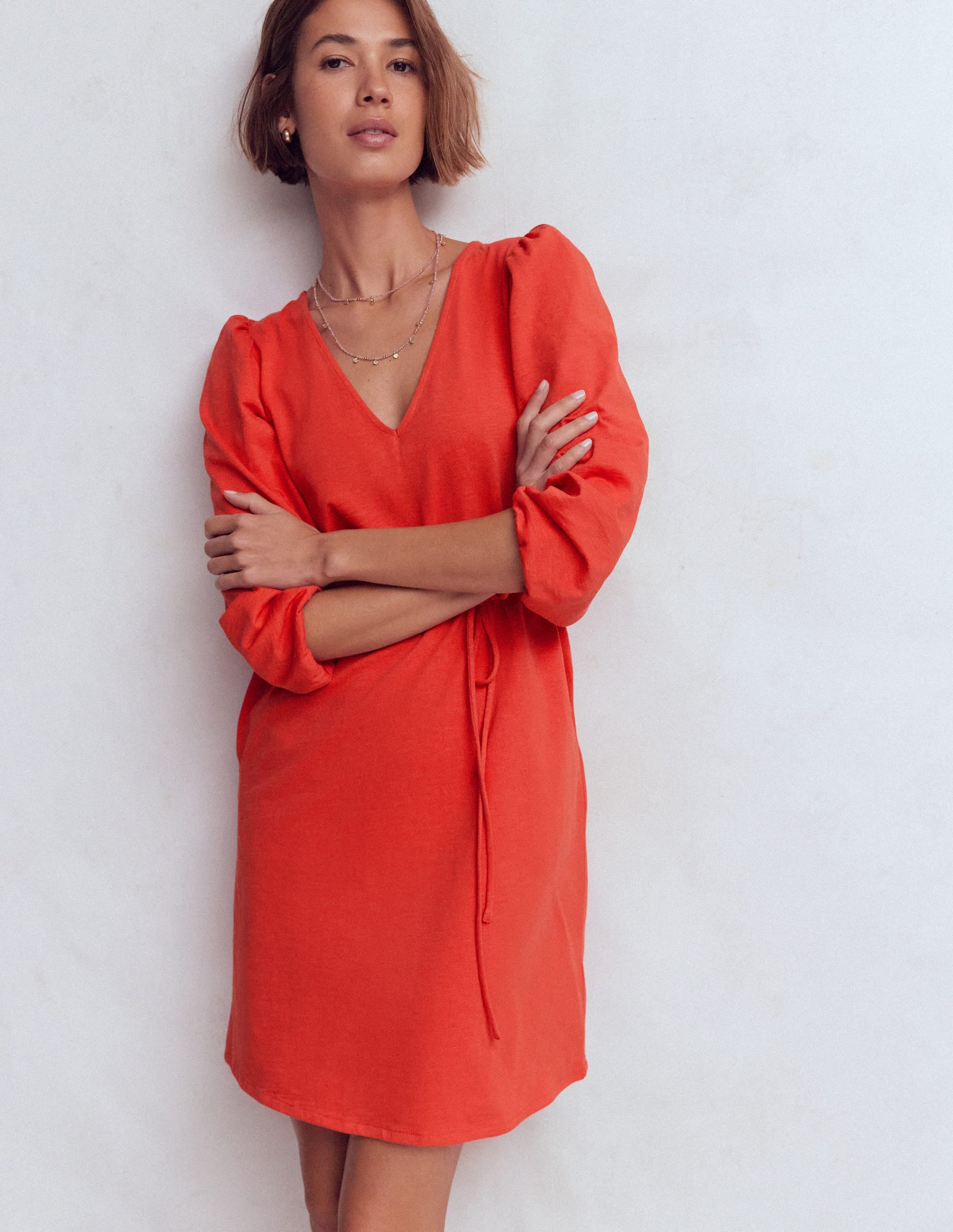 boden orange dress Women's Cary V-Neck Short in Red Black and White Stripe Size:7 UK / 9.5 US its also perfectly packable Ax Paris Long Sleeve