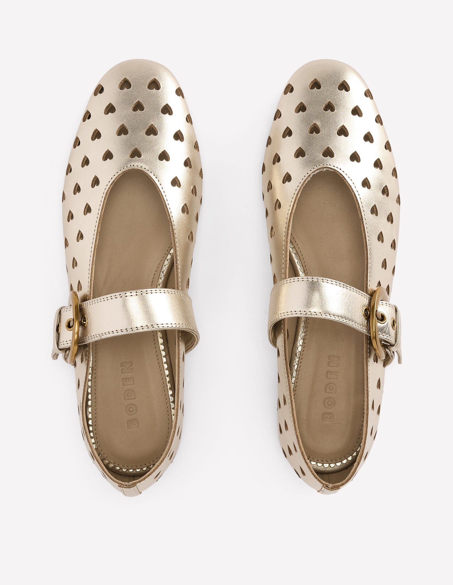 Kylie Flat Buckle Mary Janes-Gold