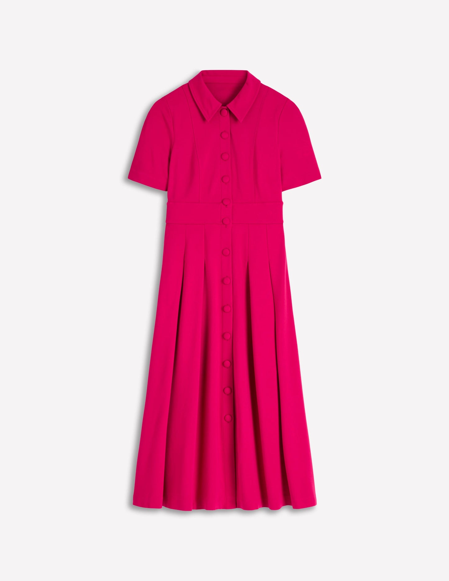 Bridget Ponte Shirt Dress-Pomegranate