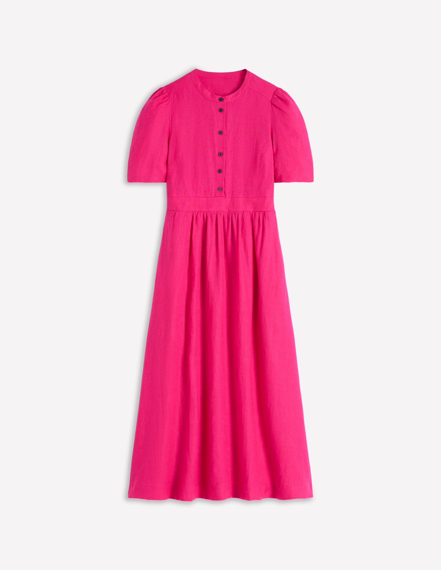 Ivy Linen Midi Dress-Pink Peony