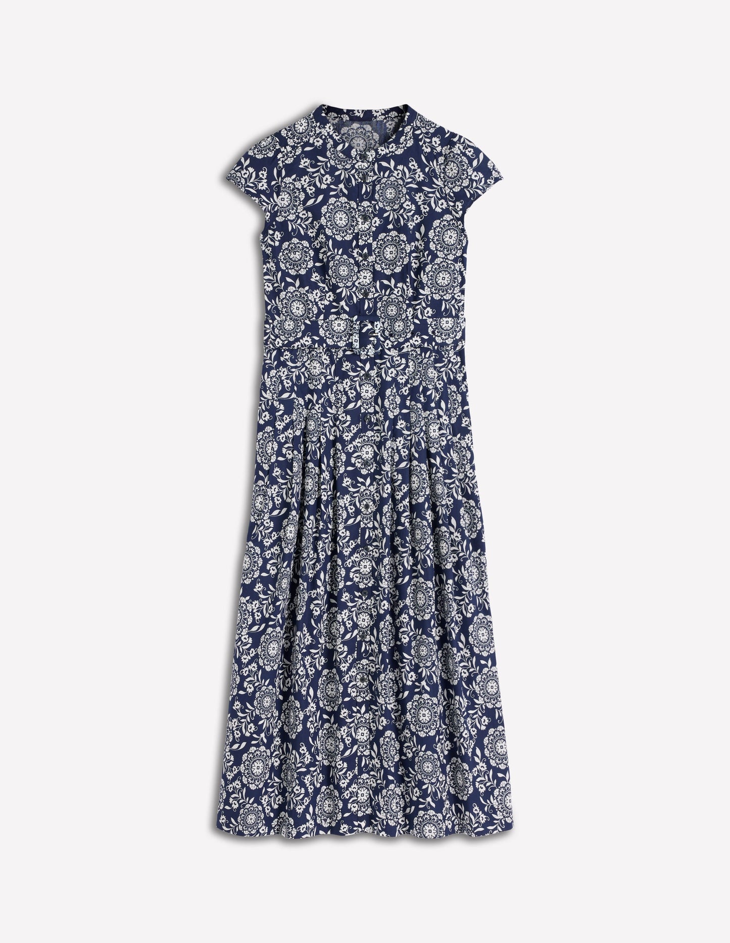 Arabella Cotton Maxi Dress-Navy, Decorative Blossom