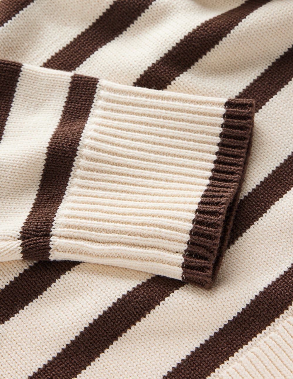 Lucy Relaxed Cotton Sweater-Ivory, Brown