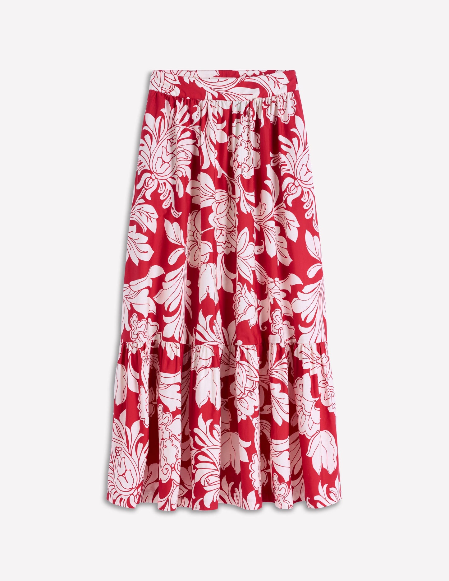 Abigail Poplin Maxi Skirt-Salsa, Decorative Blossom