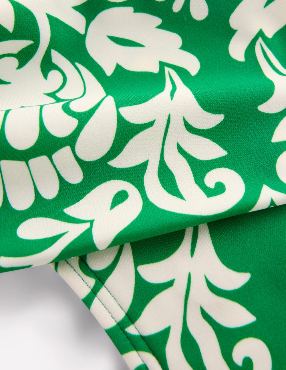 Classic Fold Bikini Bottoms-Rich Emerald, Ornate Floret