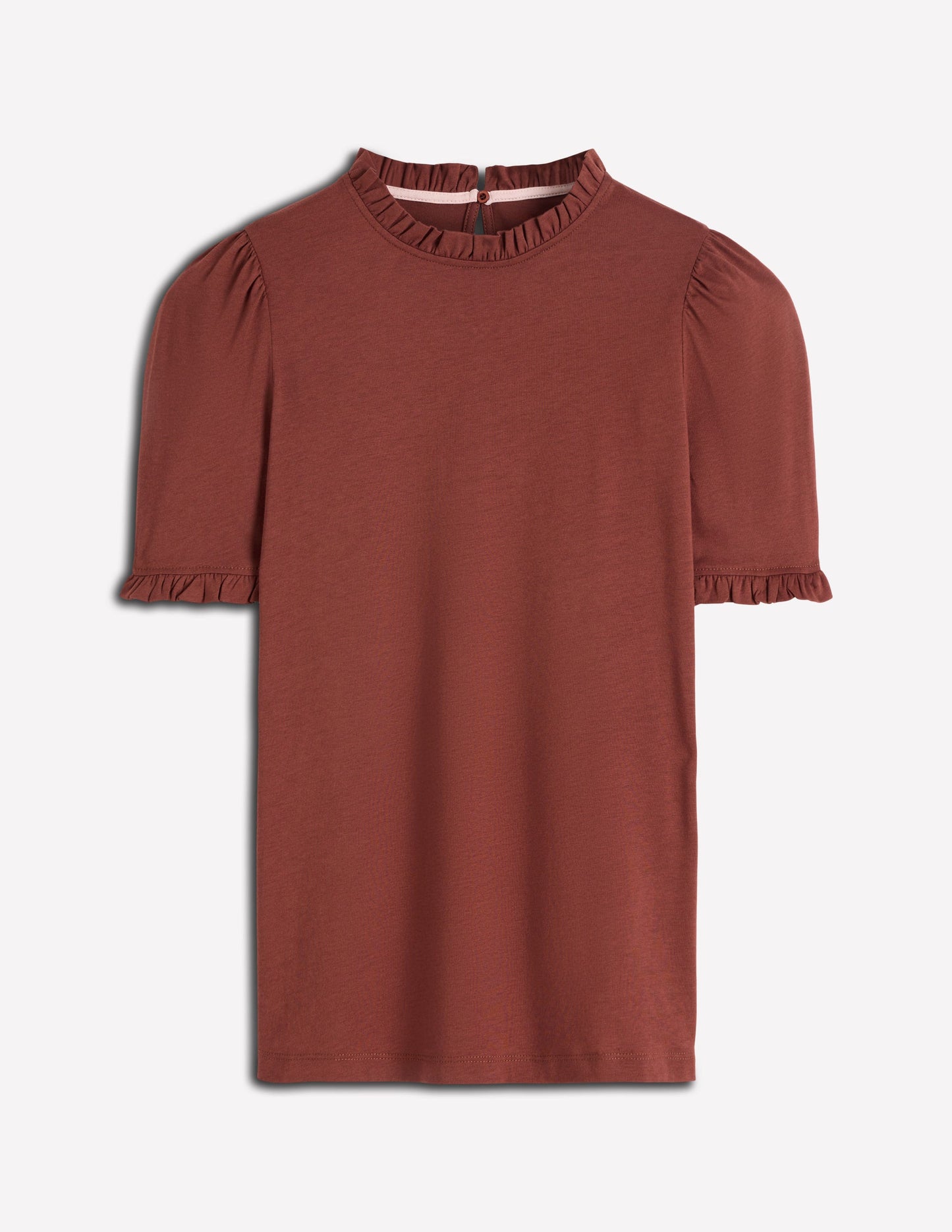 Supersoft Frill Detail T-shirt-Hot Chocolate