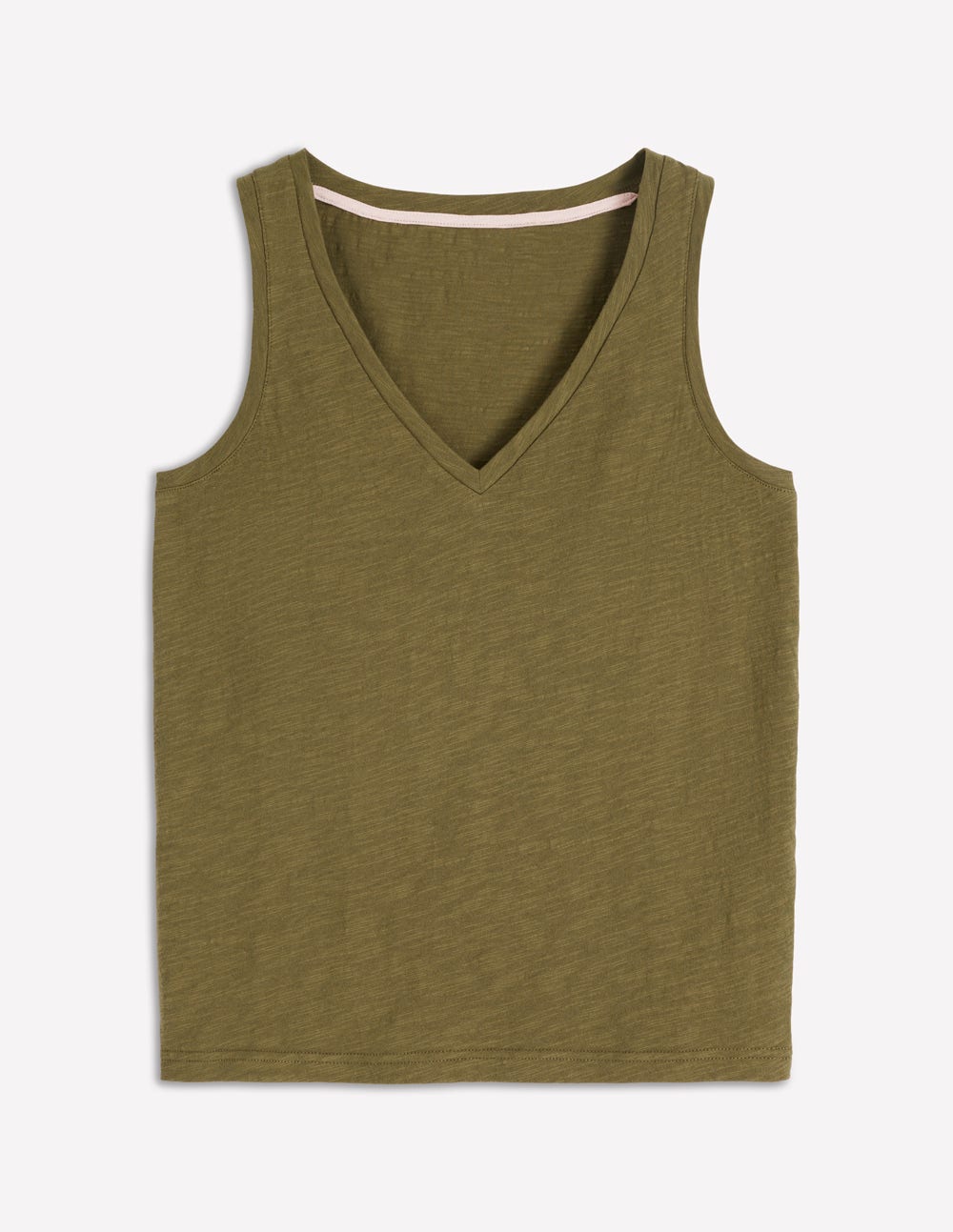 Regular V-Neck Slub Tank-Capulet Olive
