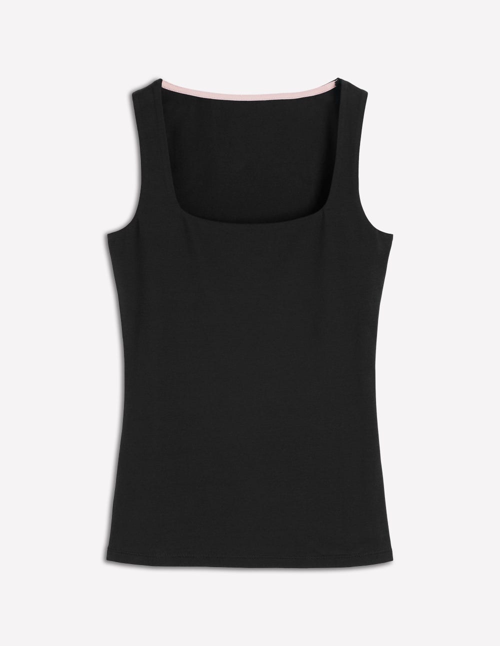 Double Layer Square Neck Vest-Black