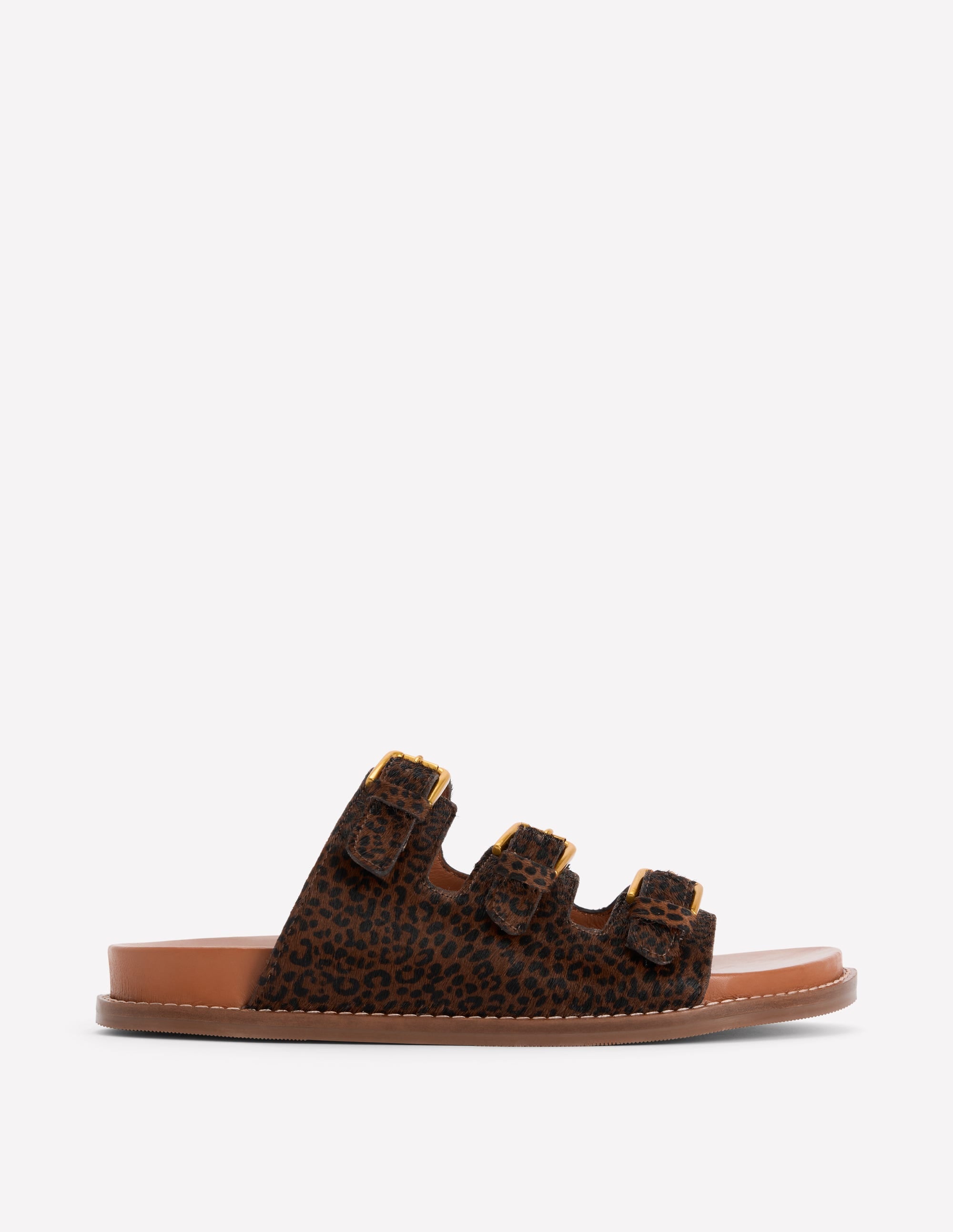 Triple Strap Footbed Sandal-Leopard | Boden USA