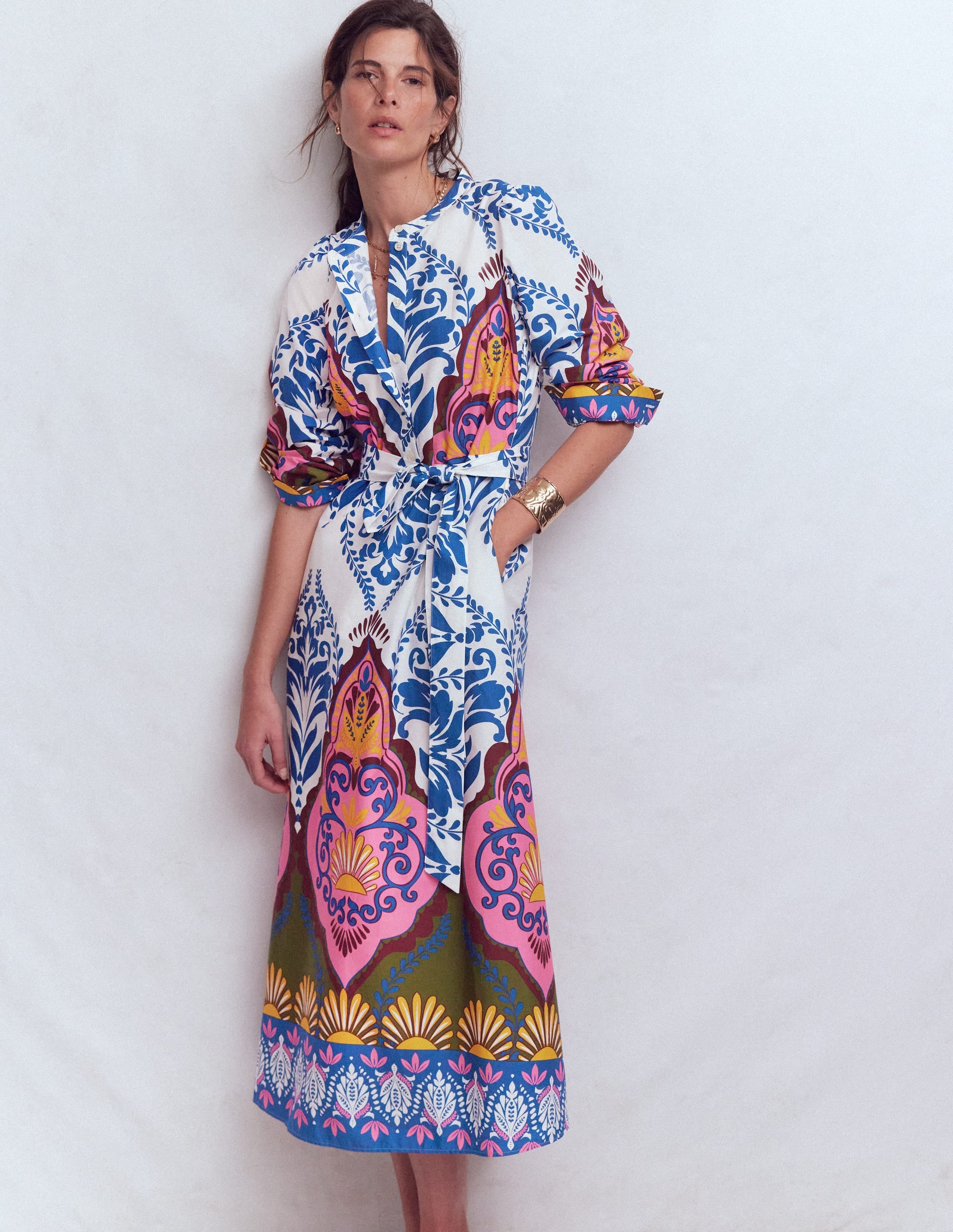 BODEN ~ Ava Cotton Midi Dress - Multicolor