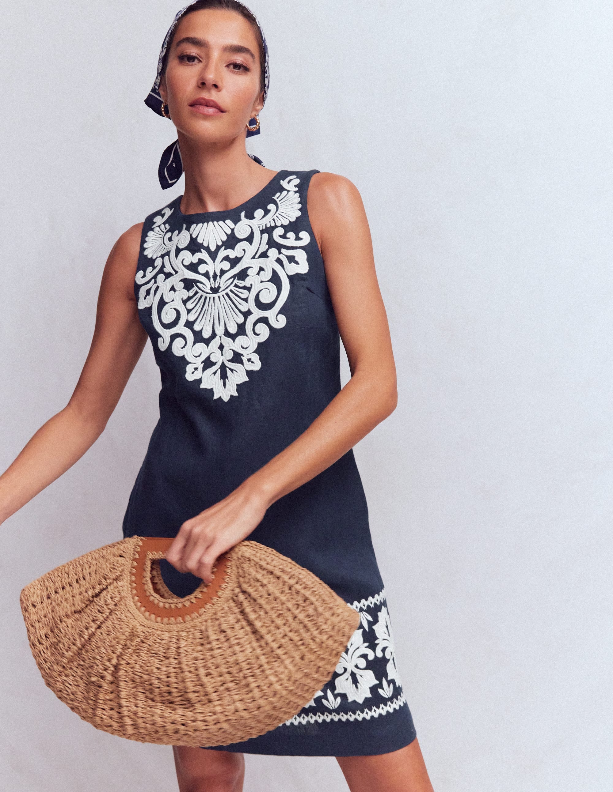 embroidered shift dresses UO Valencia Embroidered Shift Dress