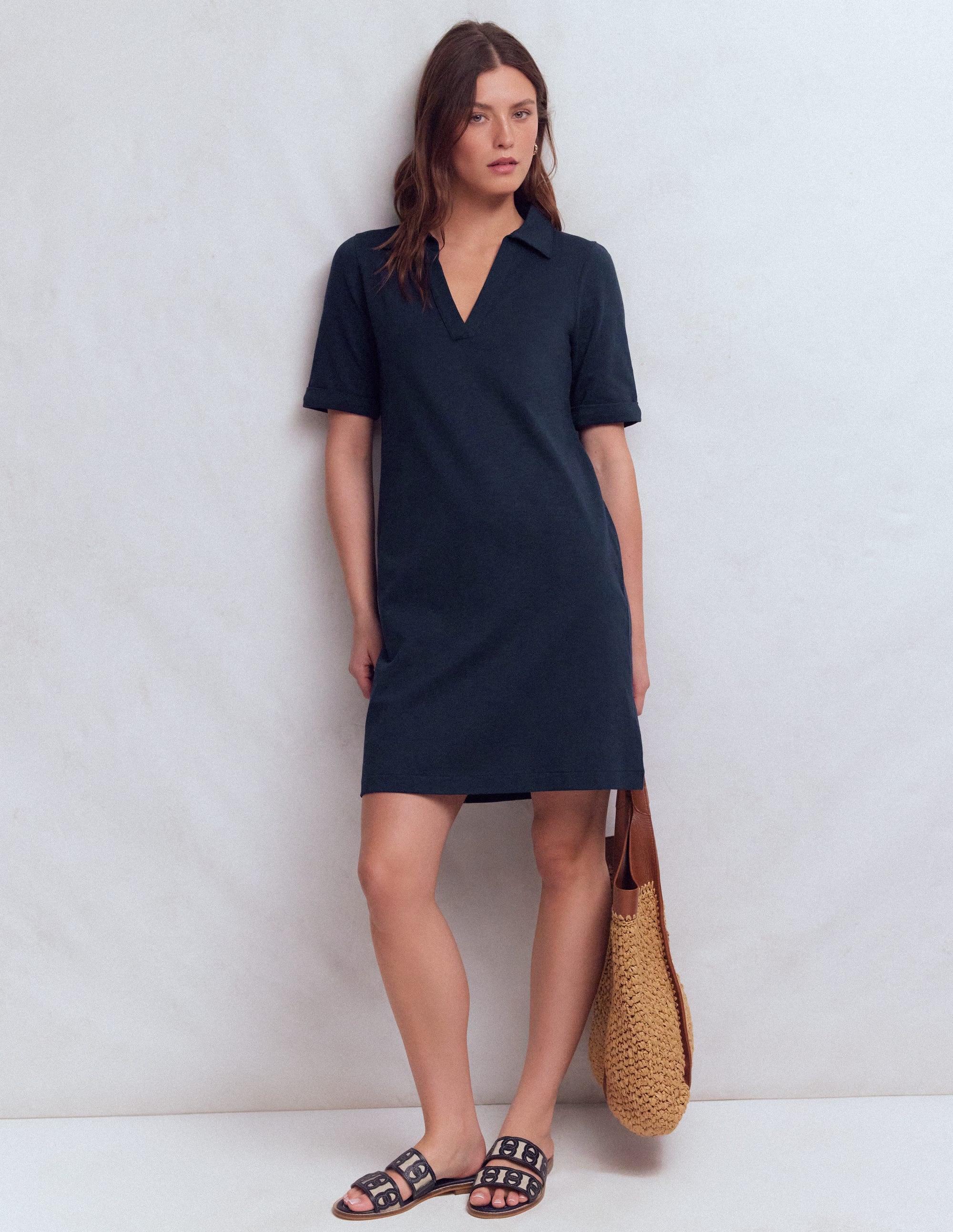 Boden Women's Tilda Jersey T-shirt Dress in Blue