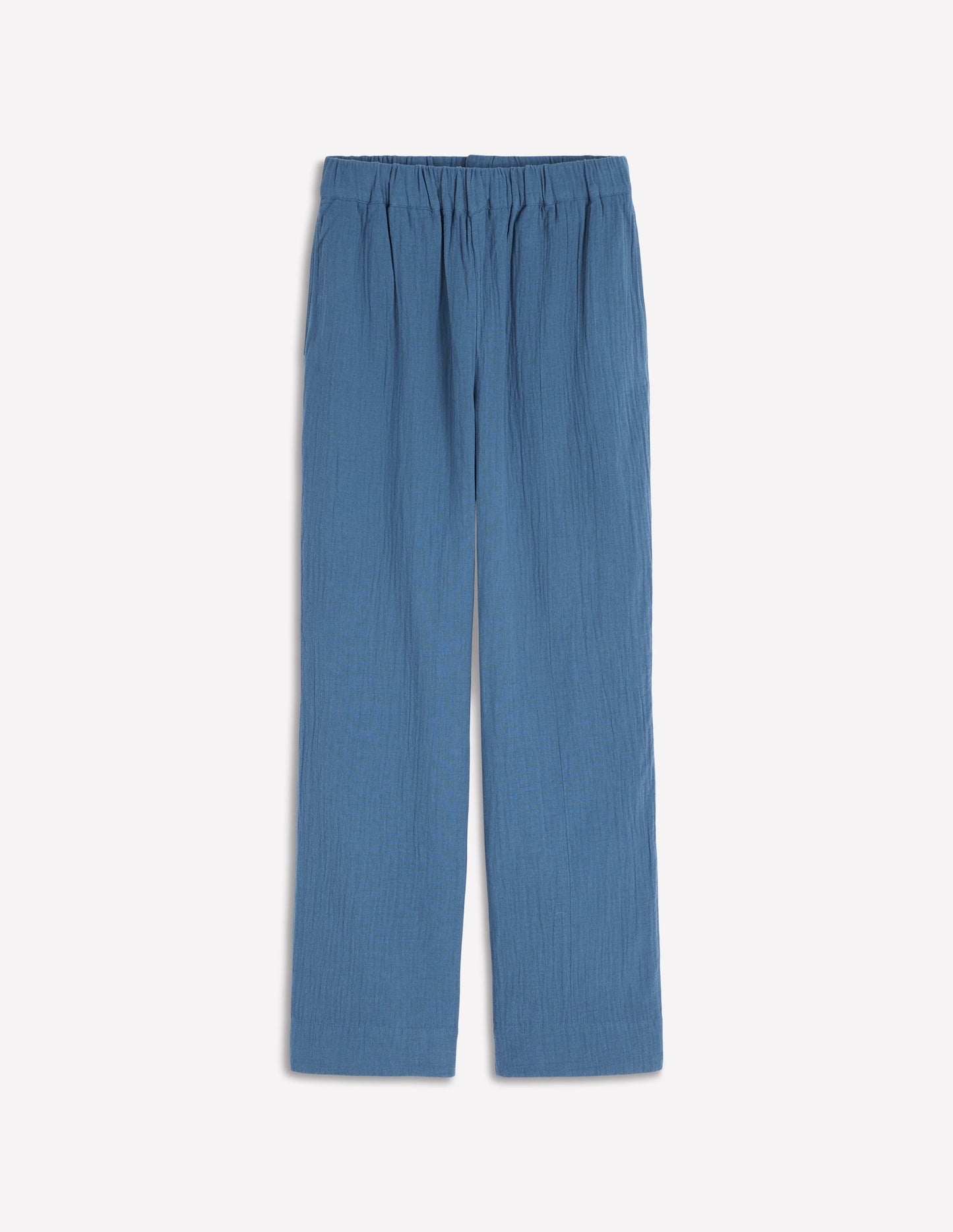 Pull-on Double Cloth Pants-Tourmaline Blue