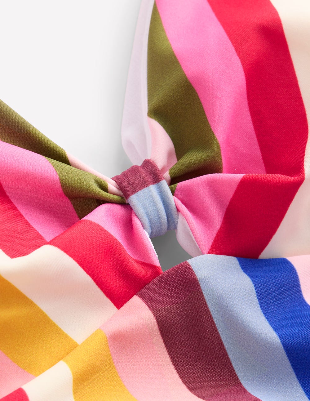 Bow Halter Swimsuit-Multi Stripe