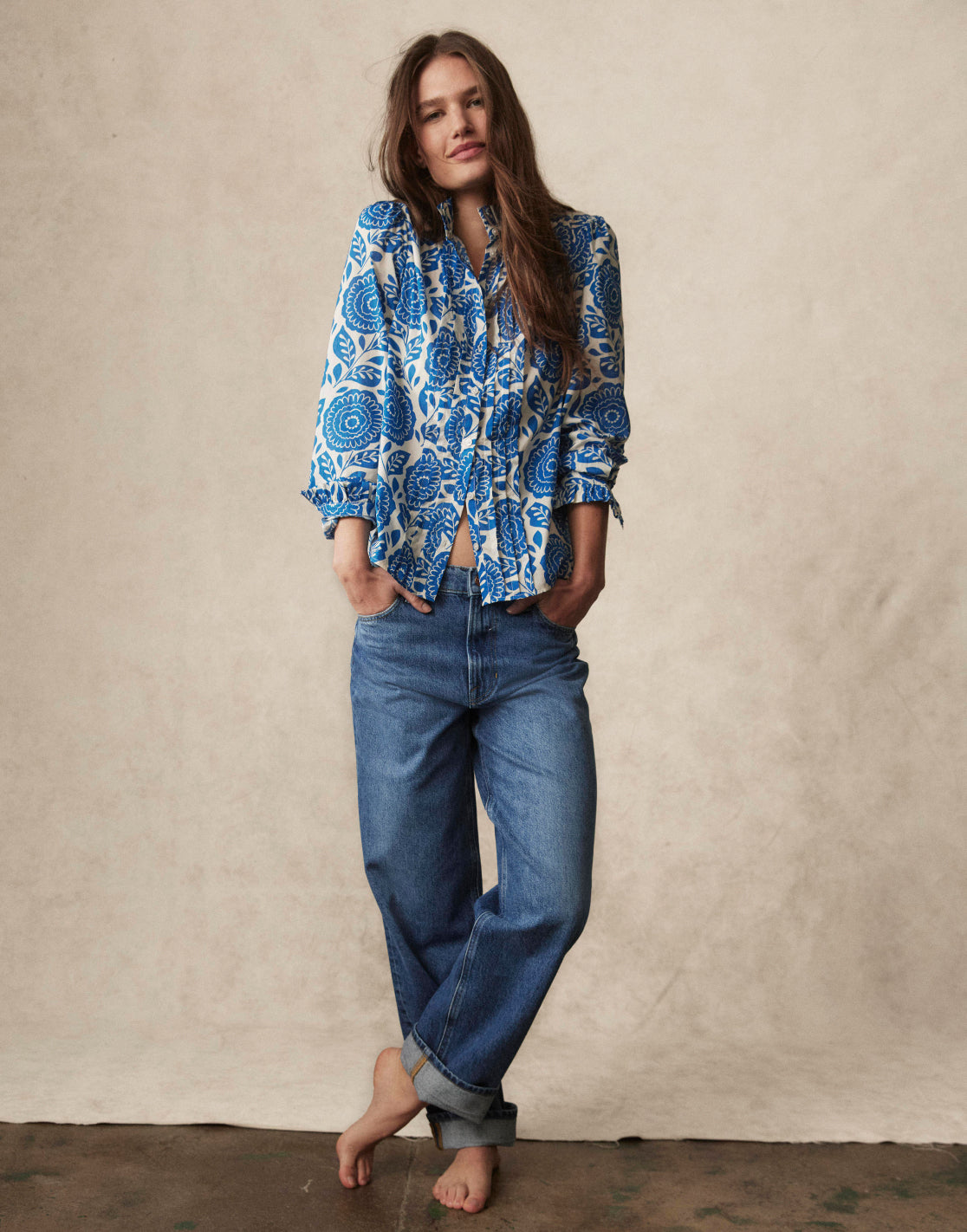 Image link to Mid Rise Relaxed Jeans.