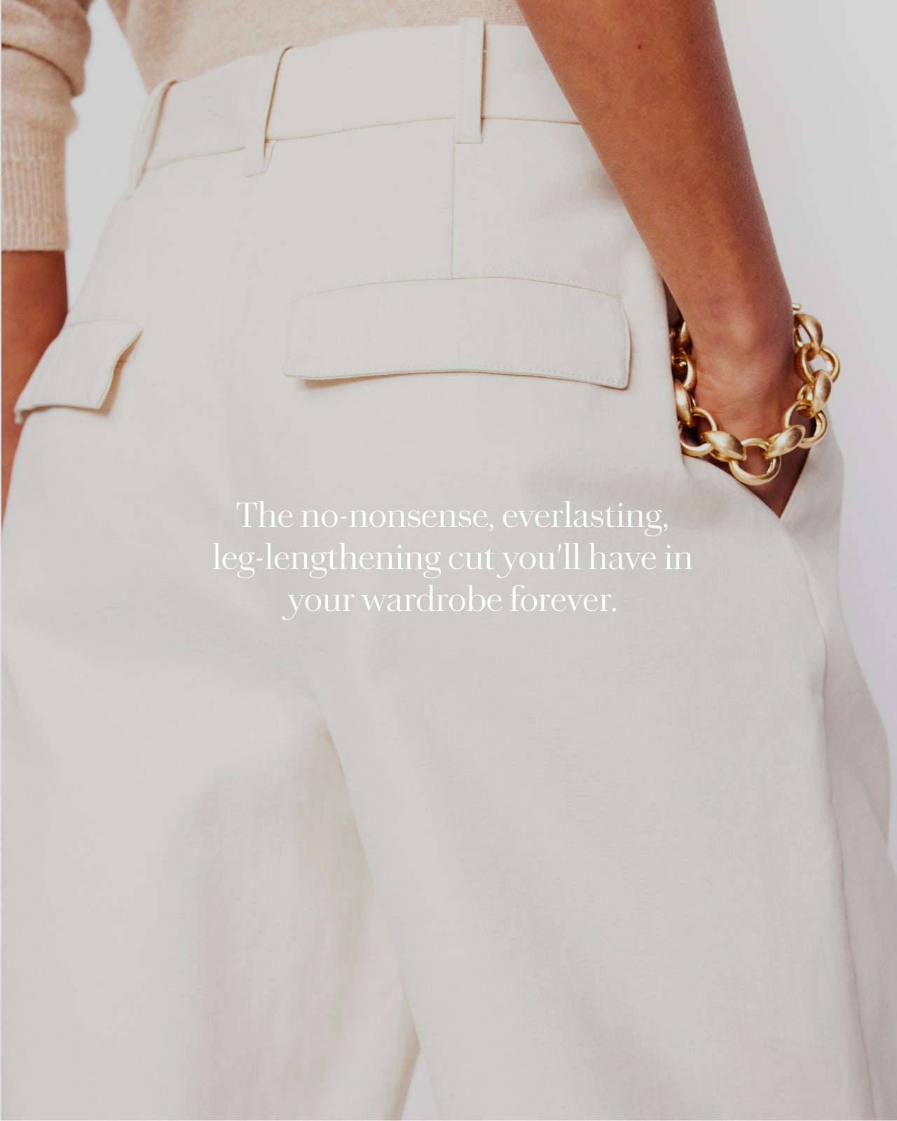 Women wearing white  trousers 