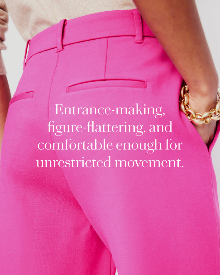 Women wearing pink trousers 
