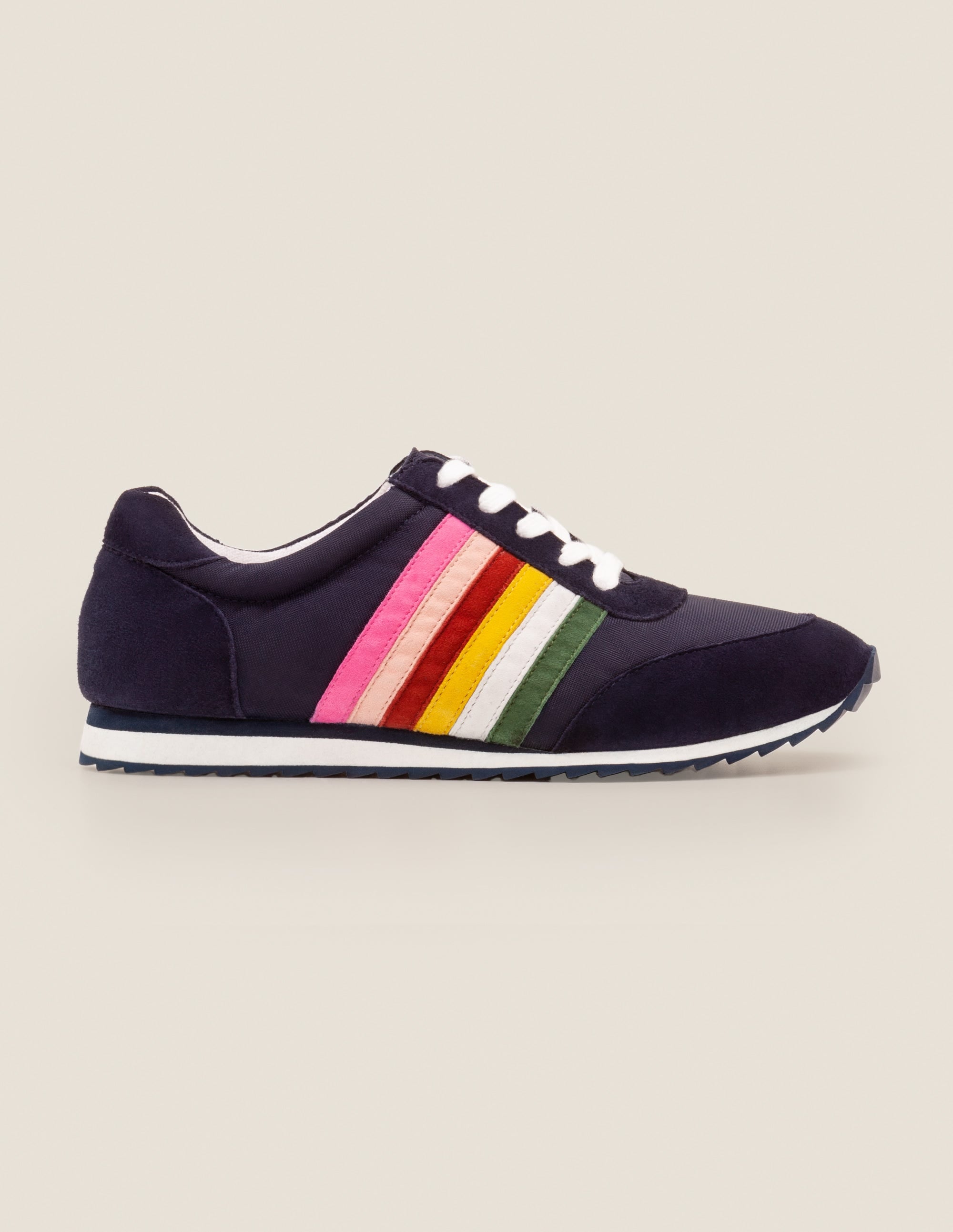 Striped Sneakers-Navy and Rainbow - Image 2