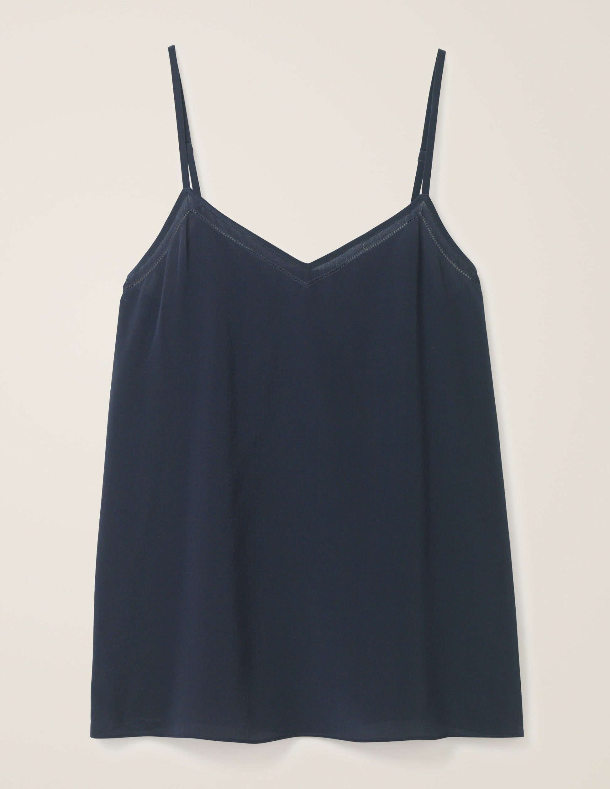 Silk Cami Top-Navy-5