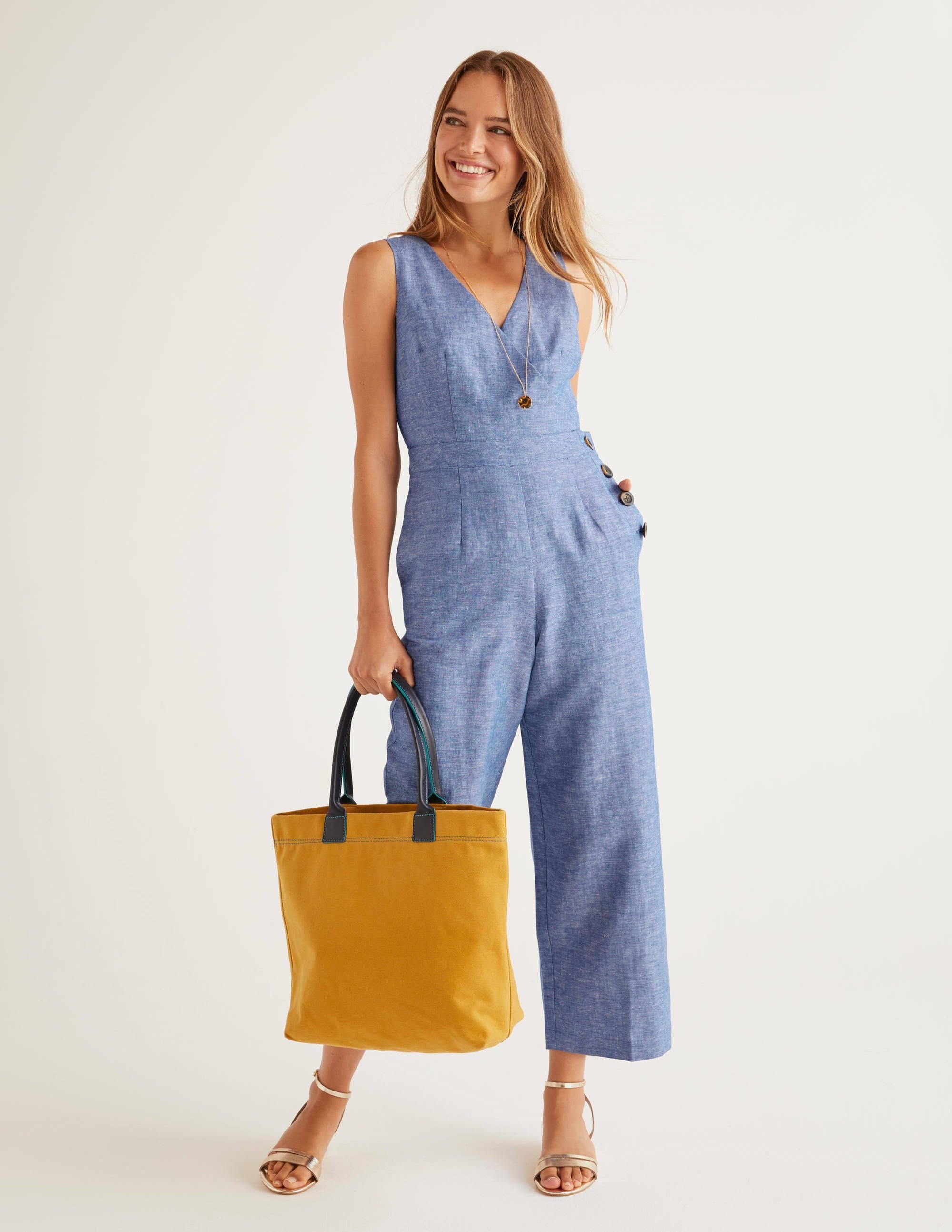 Dorothea Wrap Jumpsuit-Chambray - Image 2