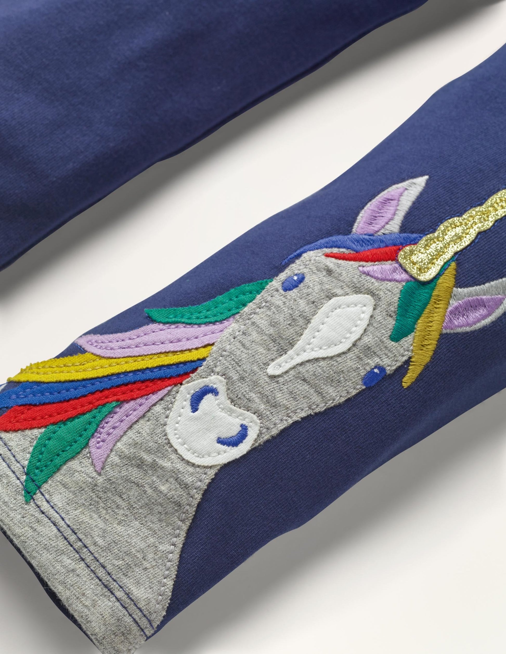 Fun Appliqué Leggings-Starboard Blue Unicorn-3