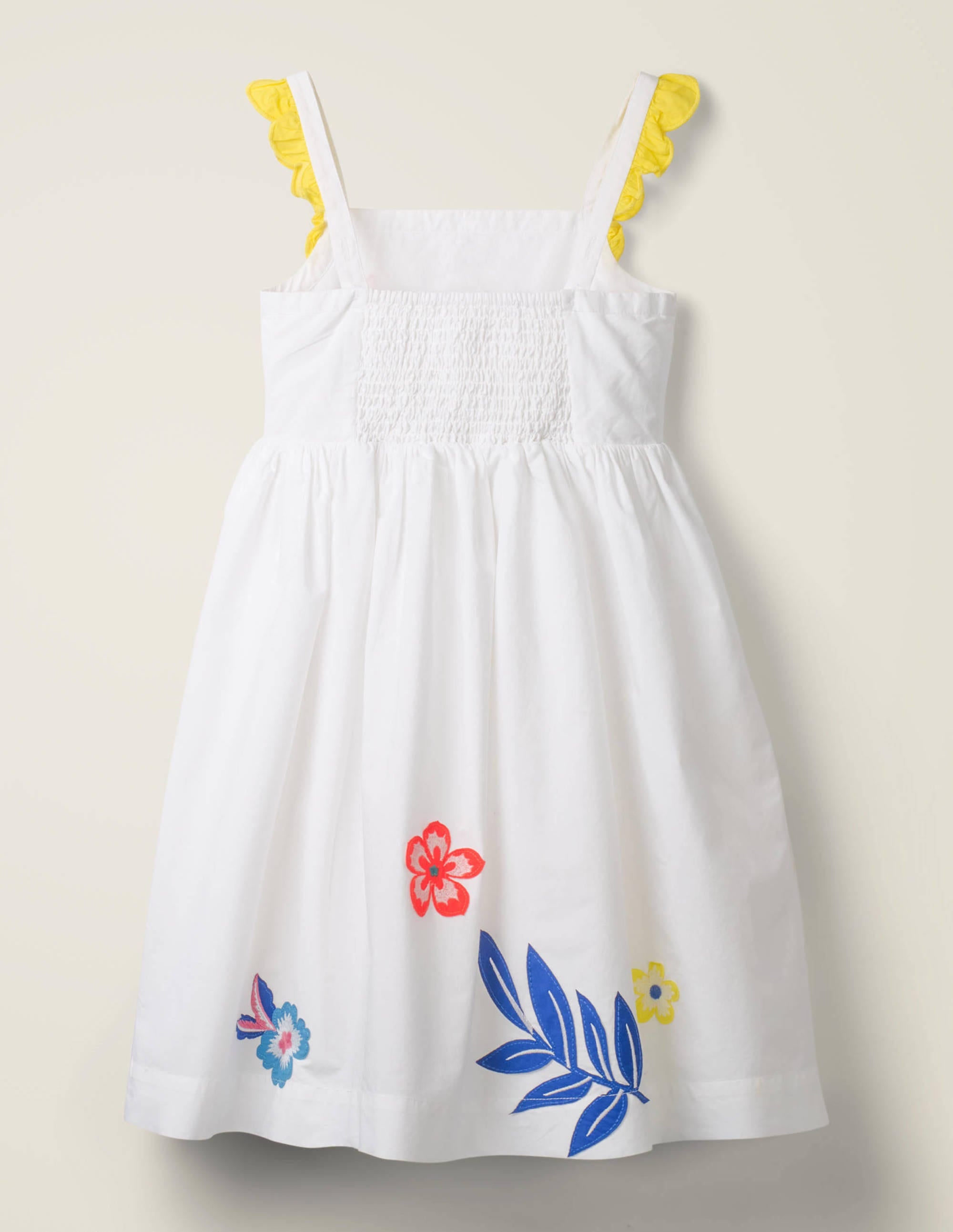 Embellished Frill Sleeve Dress-White Floral - Image 2