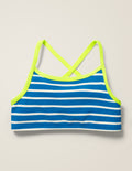 Patterned Bikini Top-Bold Blue/Ivory