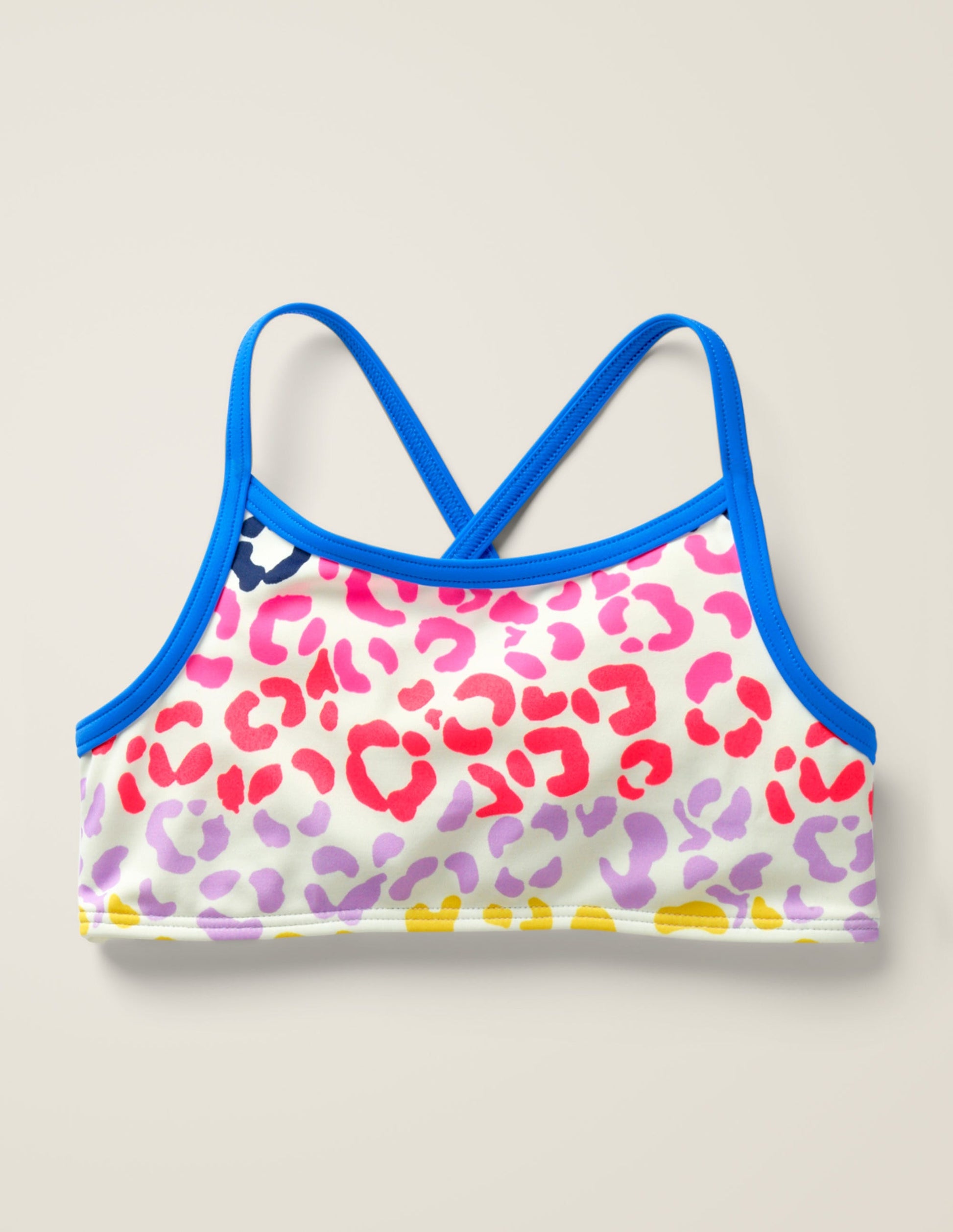 Patterned Bikini Top-Multi Leopard Spot-1
