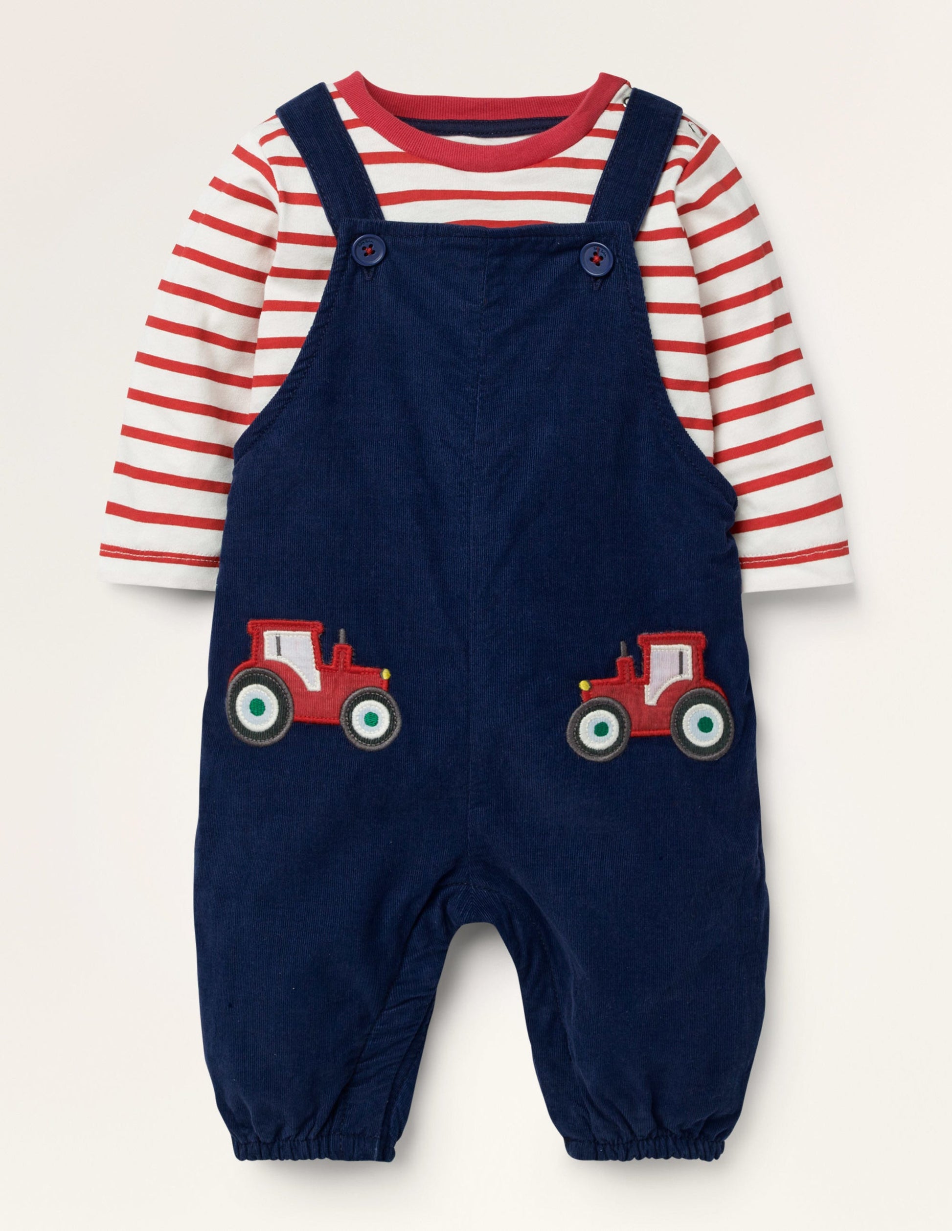Cord Overalls Set-Starboard Blue Tractors-1