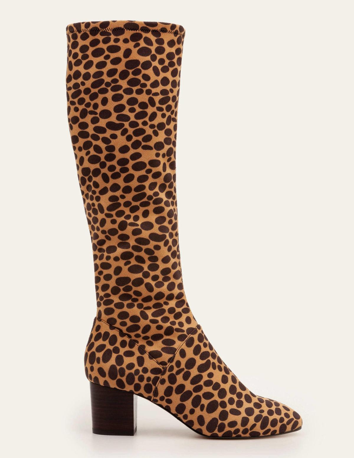 Round Toe Stretch Boots-Natural Cheetah-2