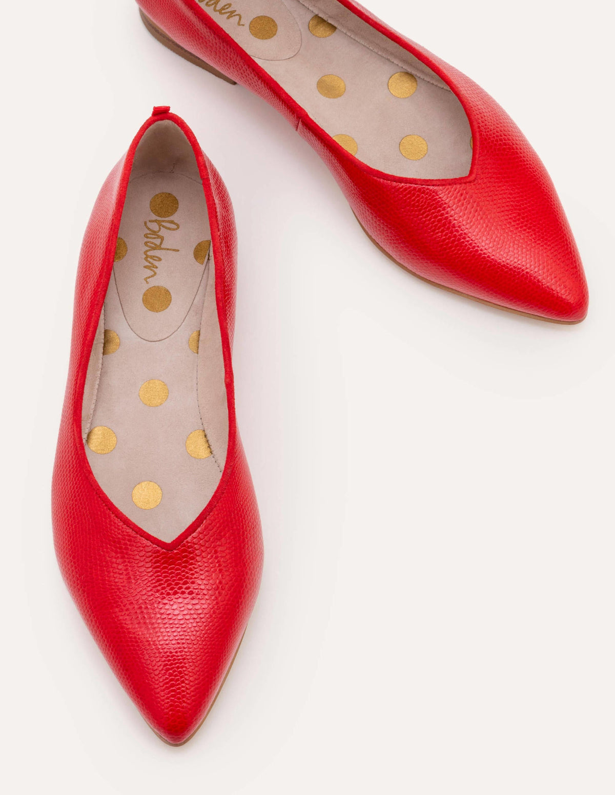 Julia Pointed Flats-Red Lizard - Image 1