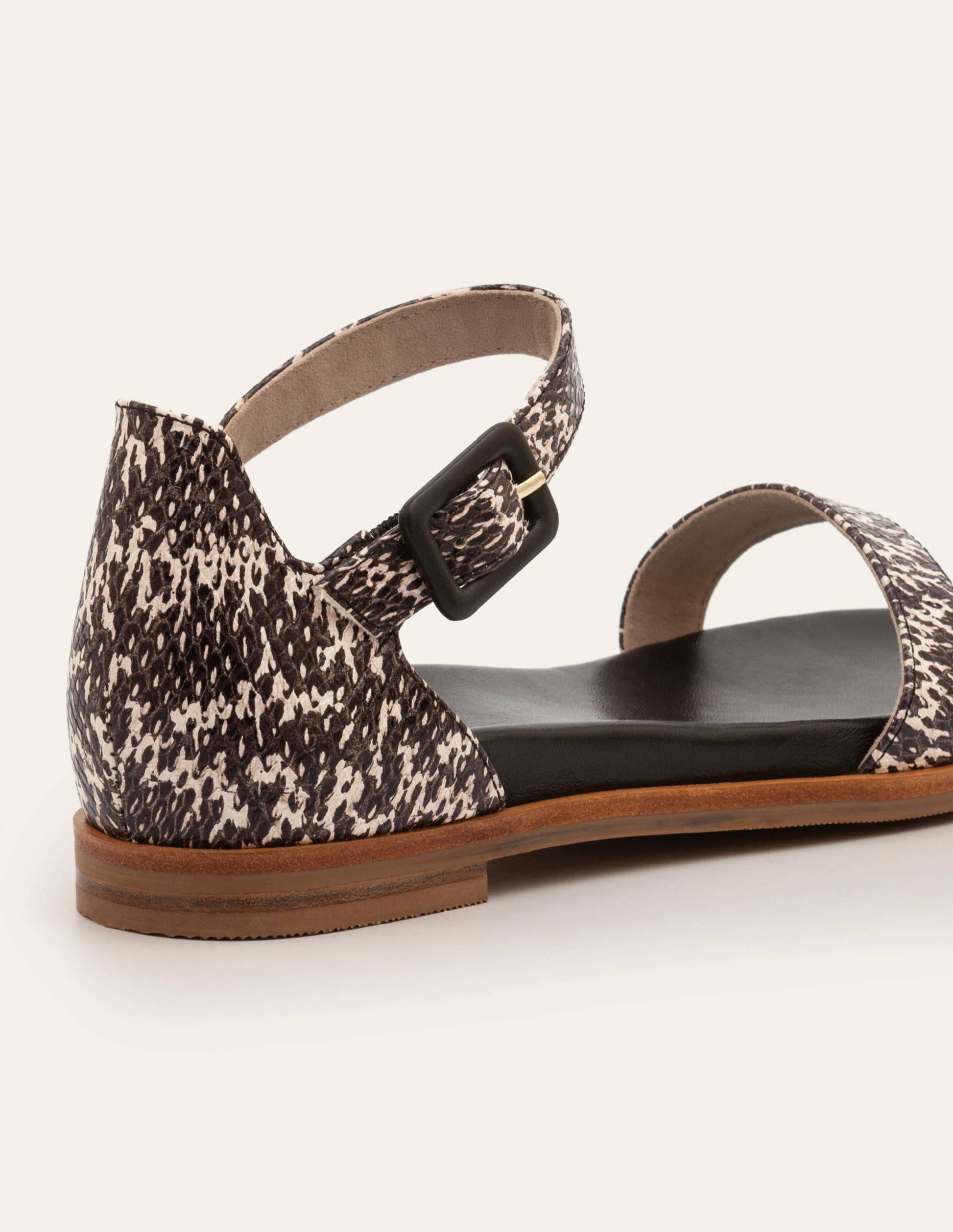 Katie Comfort Sandals-Black/White Snake-2