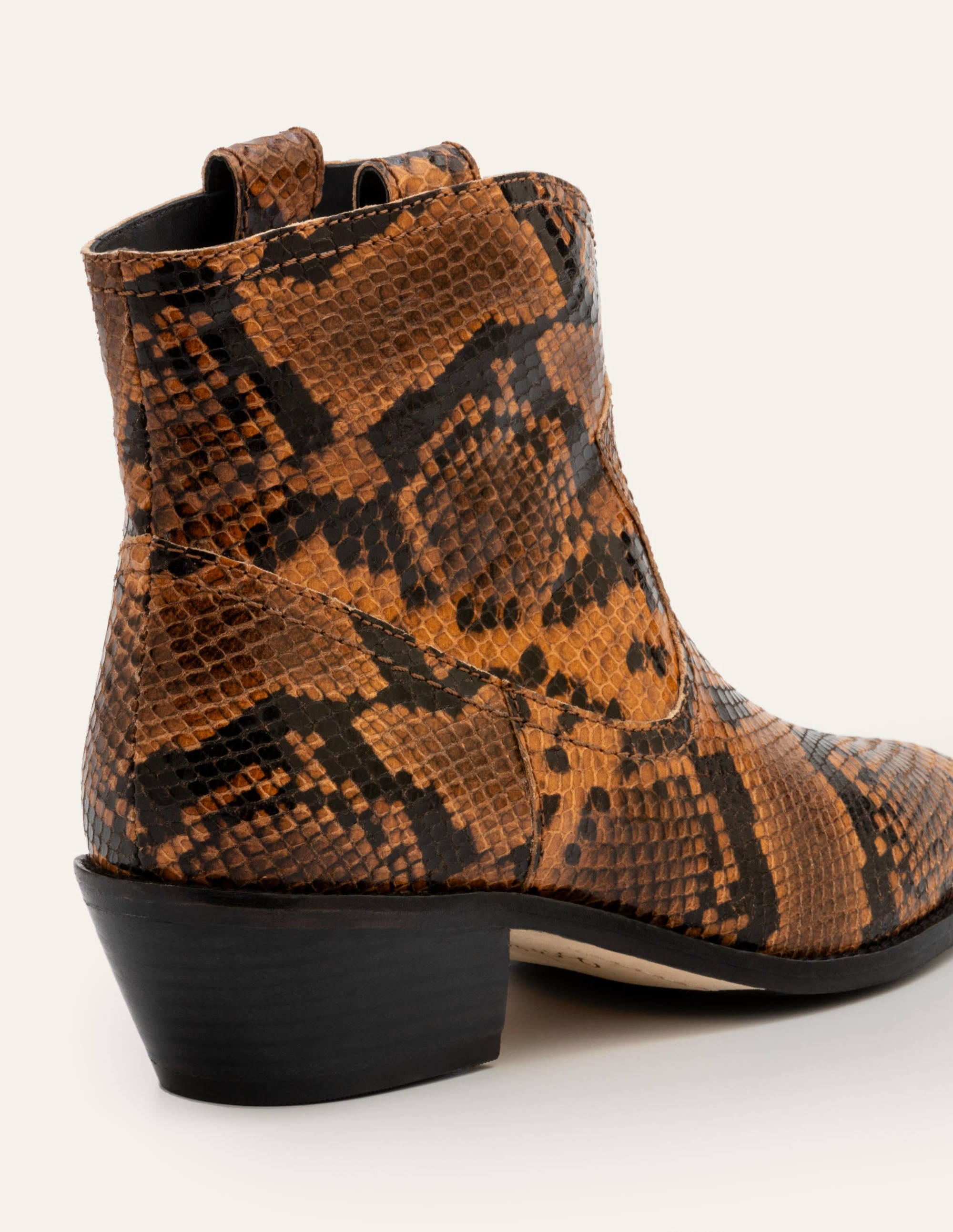 Allendale Ankle Boots-Camel Snake - Image 2