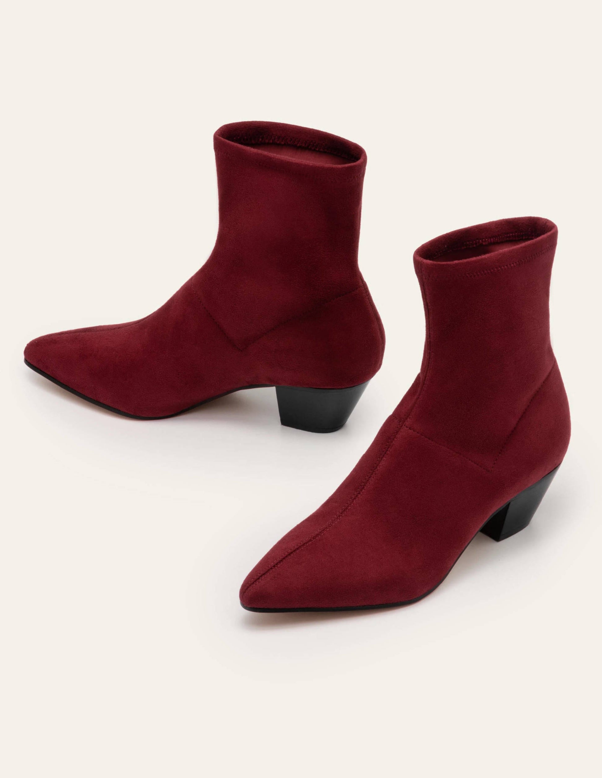 Western Stretch Boots-Maroon-1