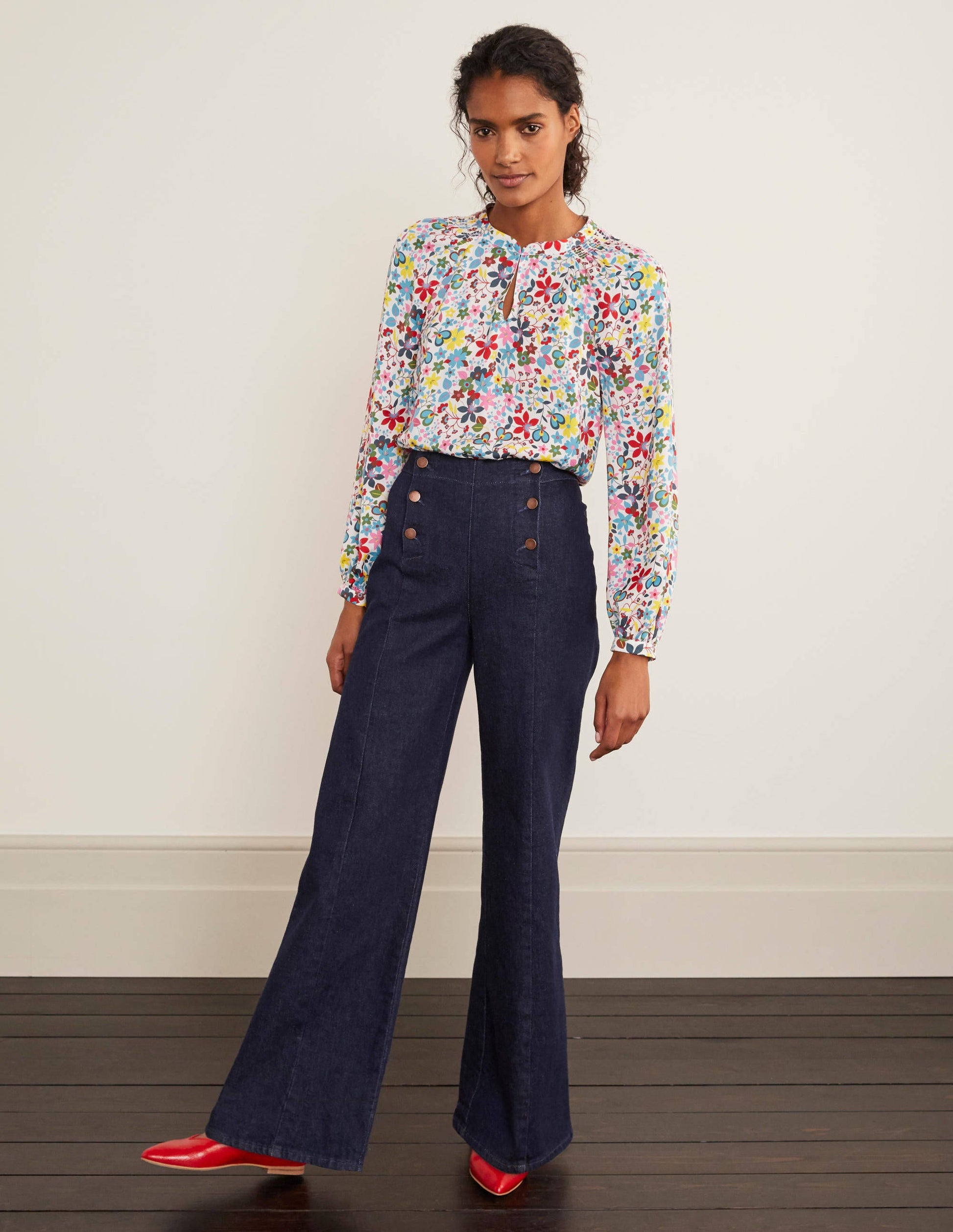 Sailor Wide Leg Jeans-Indigo-2