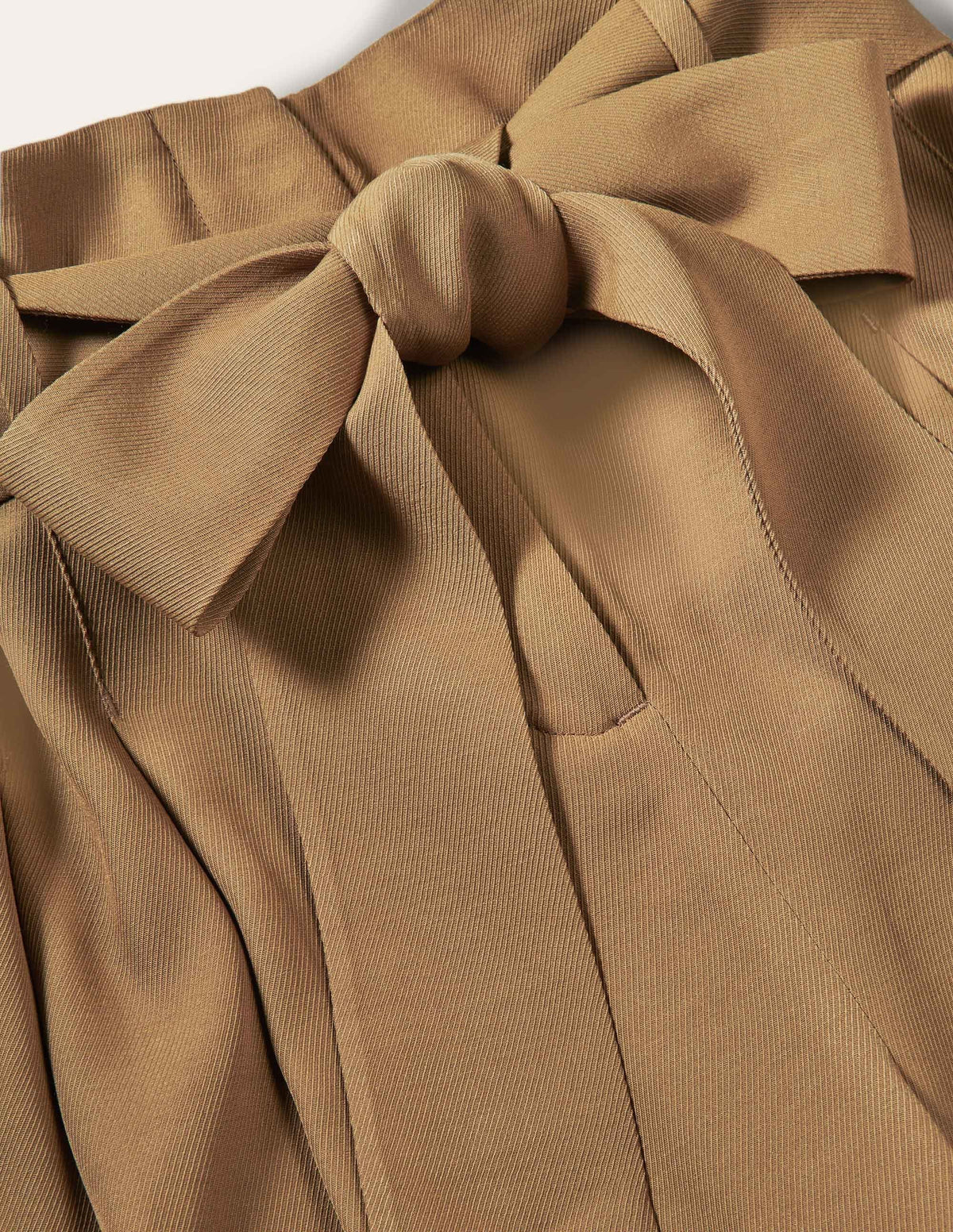 Melville Tie Waist Culottes-Camel-4