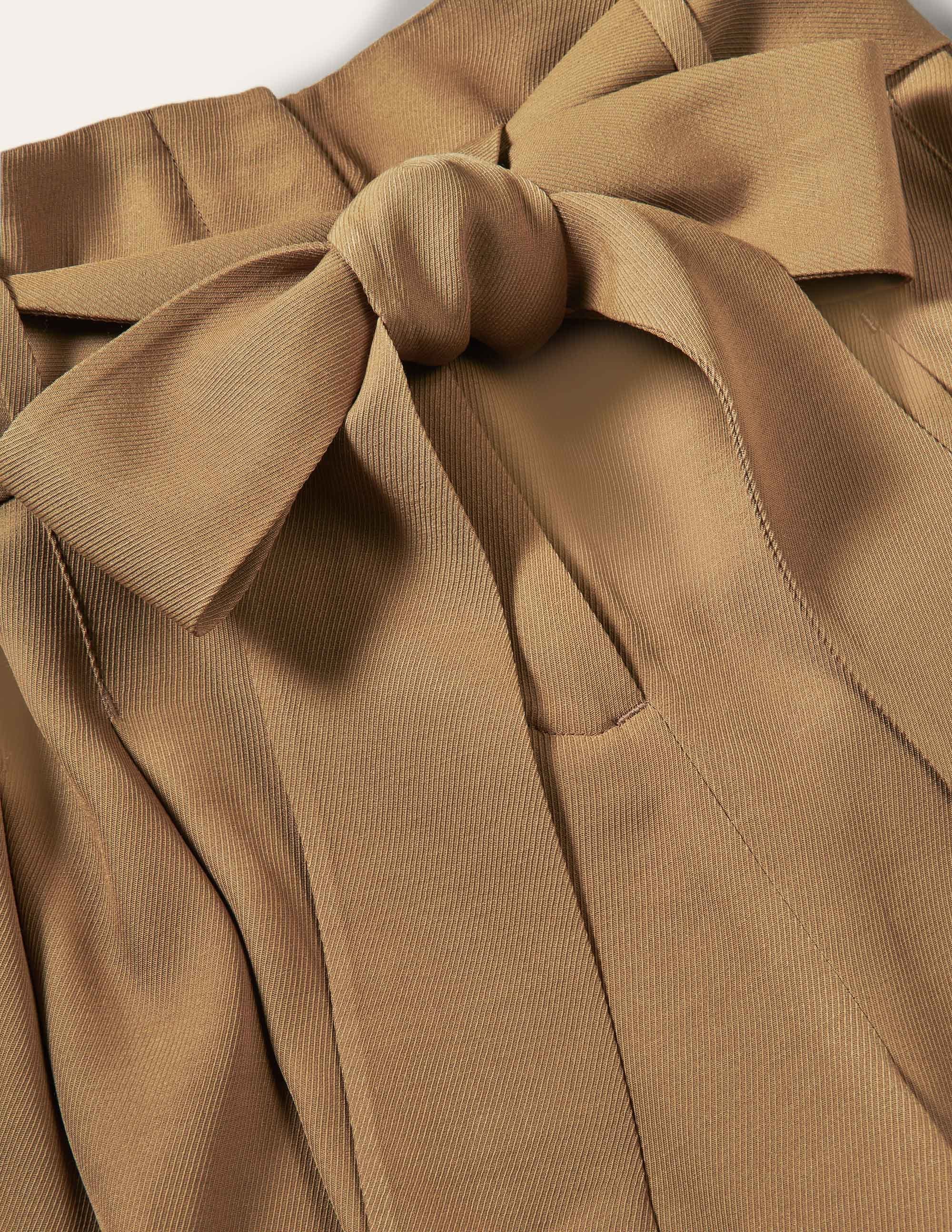 Melville Tie Waist Culottes-Camel - Image 4
