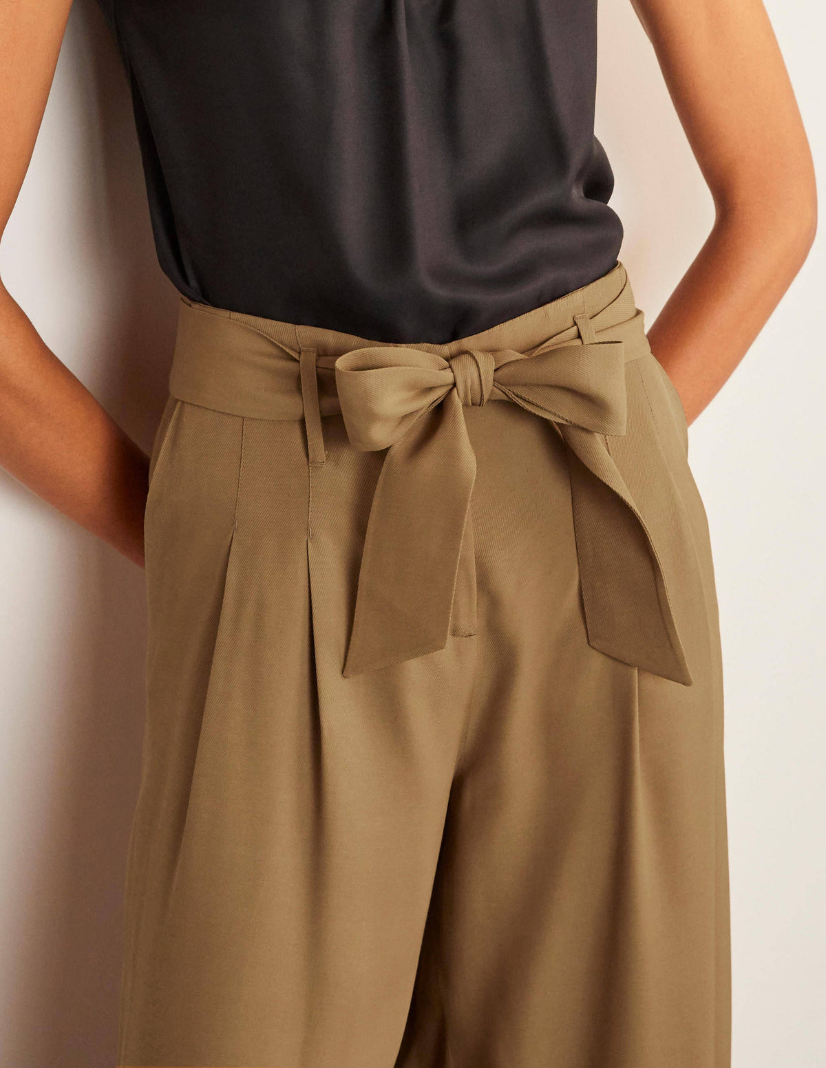 Melville Tie Waist Culottes-Camel - Image 2