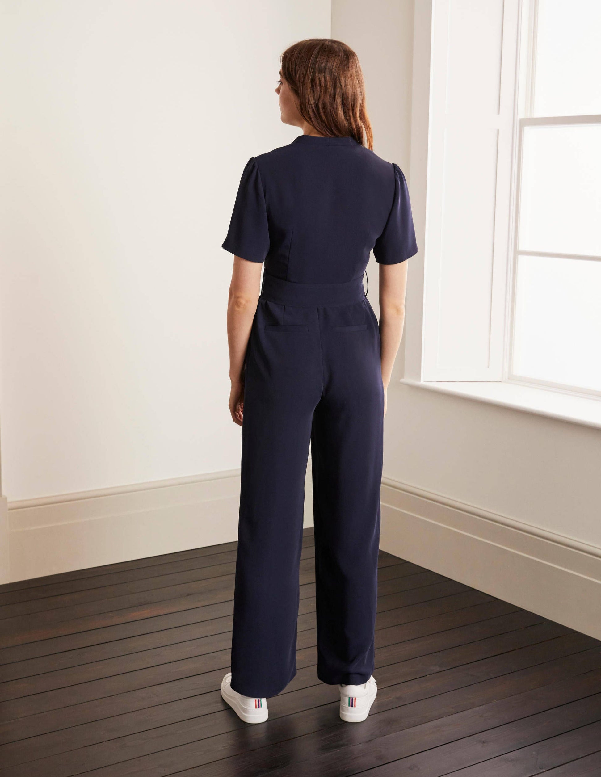 Ottoline Wrap Jumpsuit-Navy-2