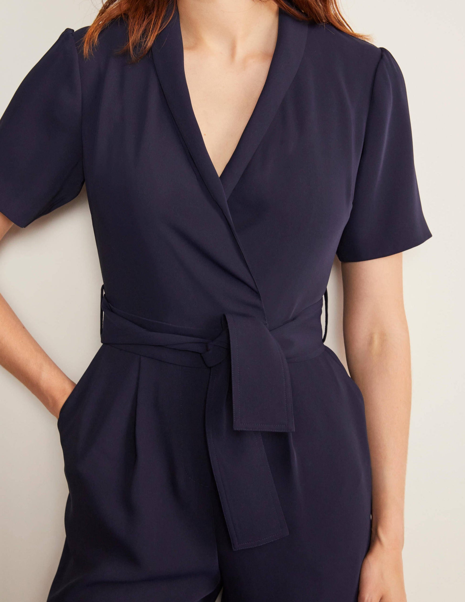 Ottoline Wrap Jumpsuit-Navy-3