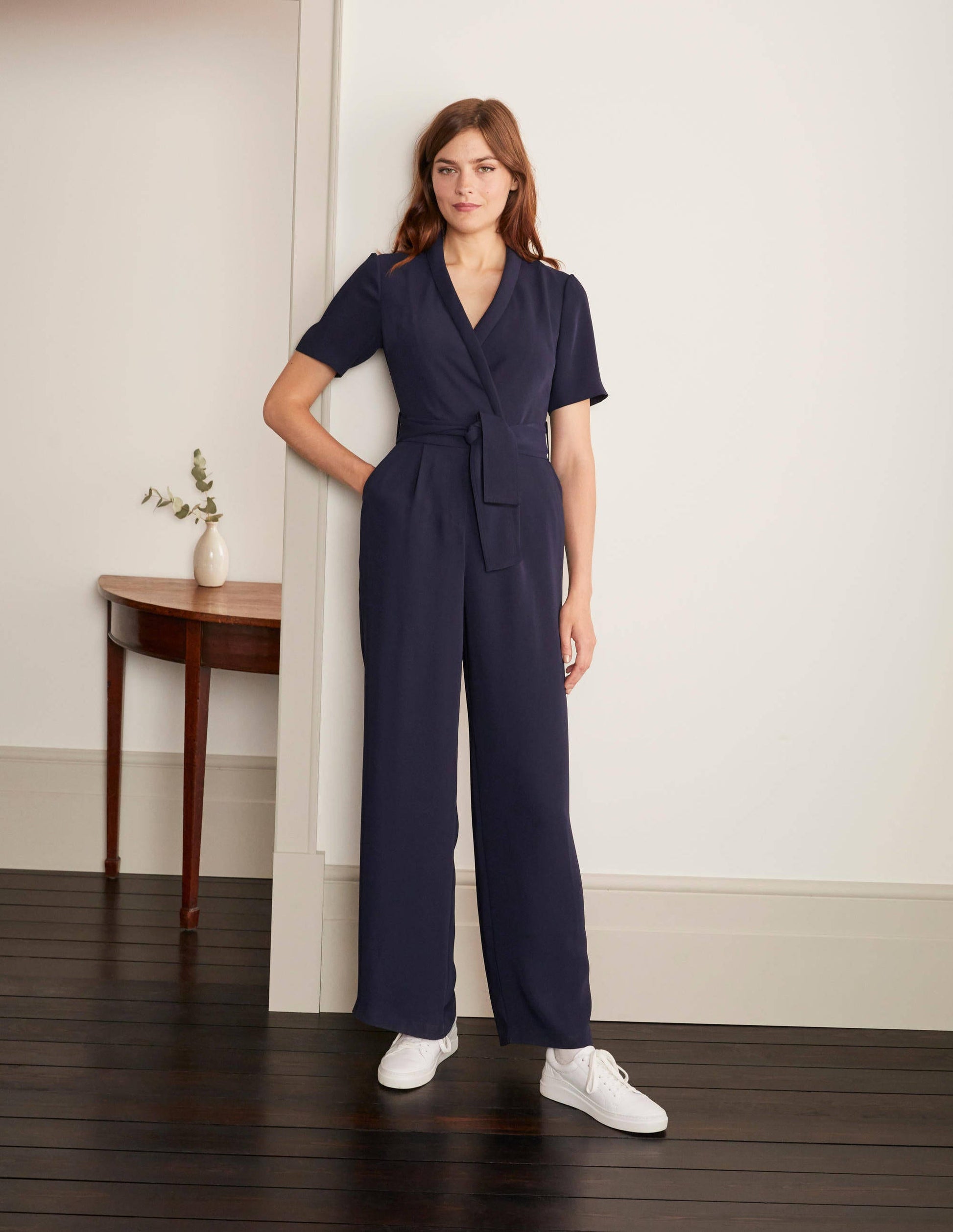 Ottoline Wrap Jumpsuit-Navy-4