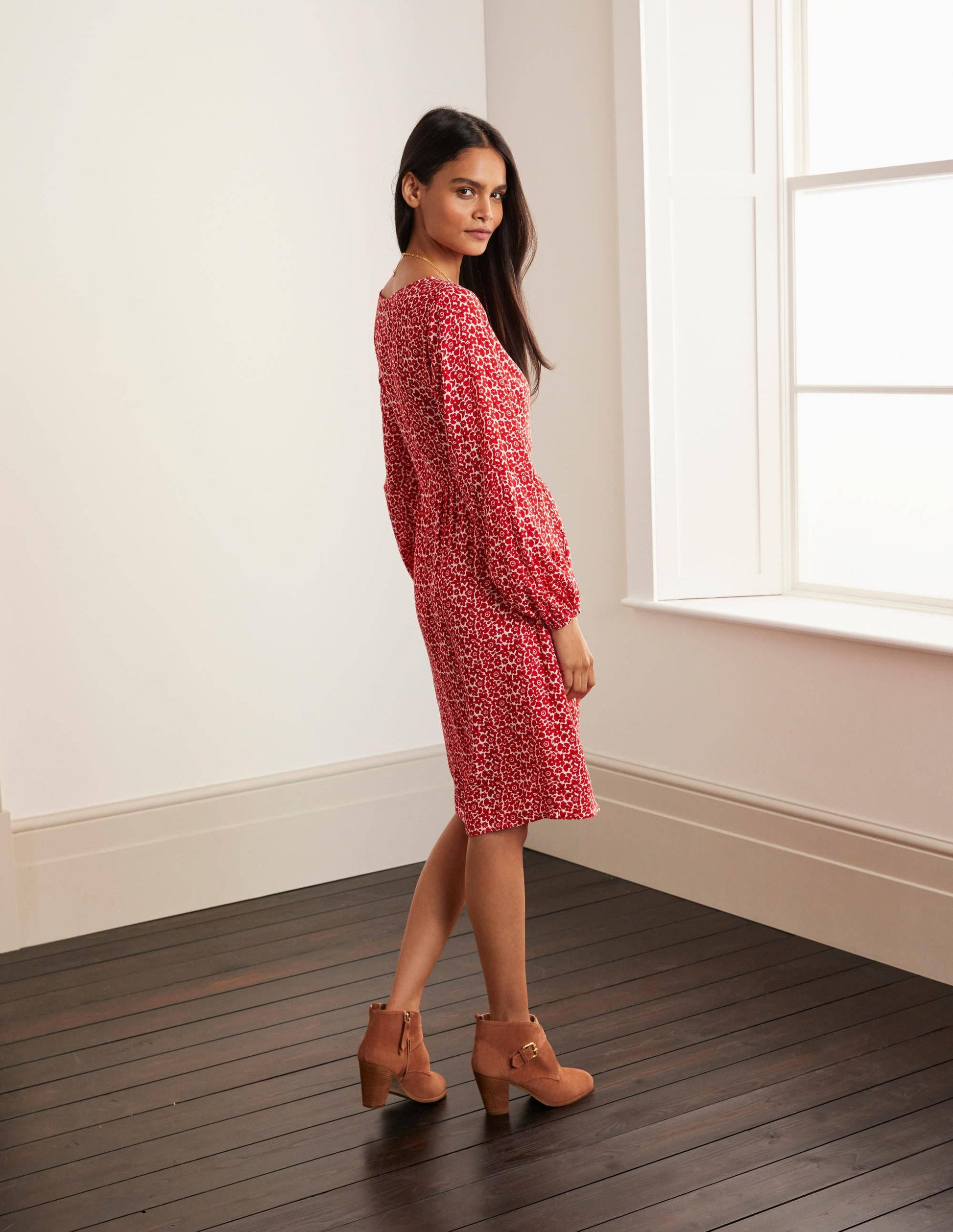 Serena Dress-Cherry Red, Ditsy Pop Small-2
