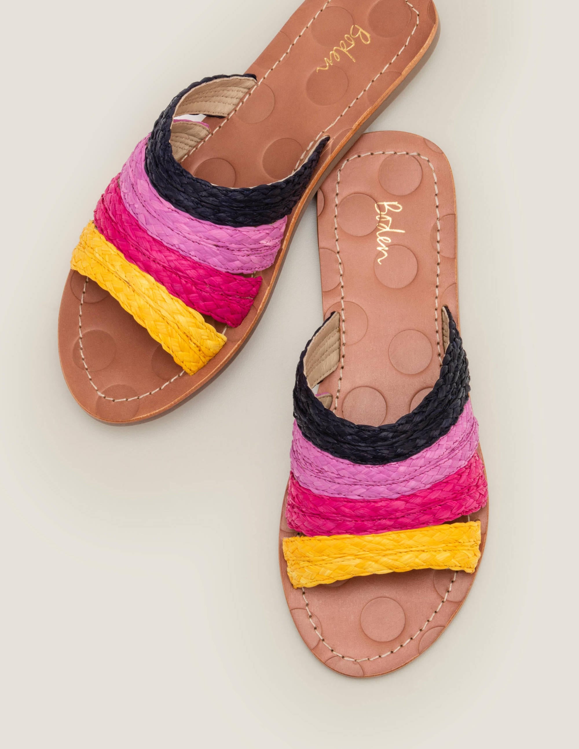 Leonora Raffia Slides-Multi - Image 1