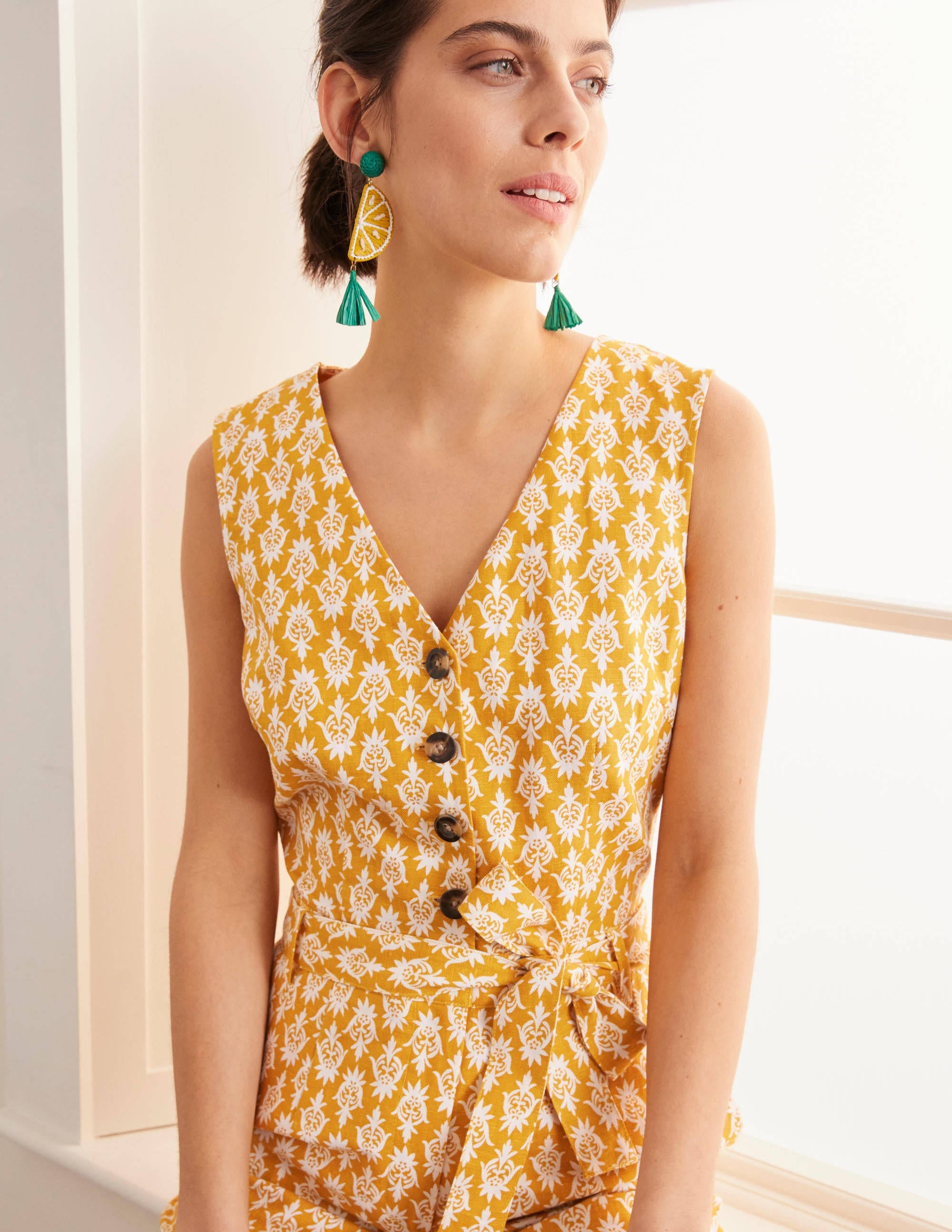 Verity Romper-Yellow Woodblock - Image 3
