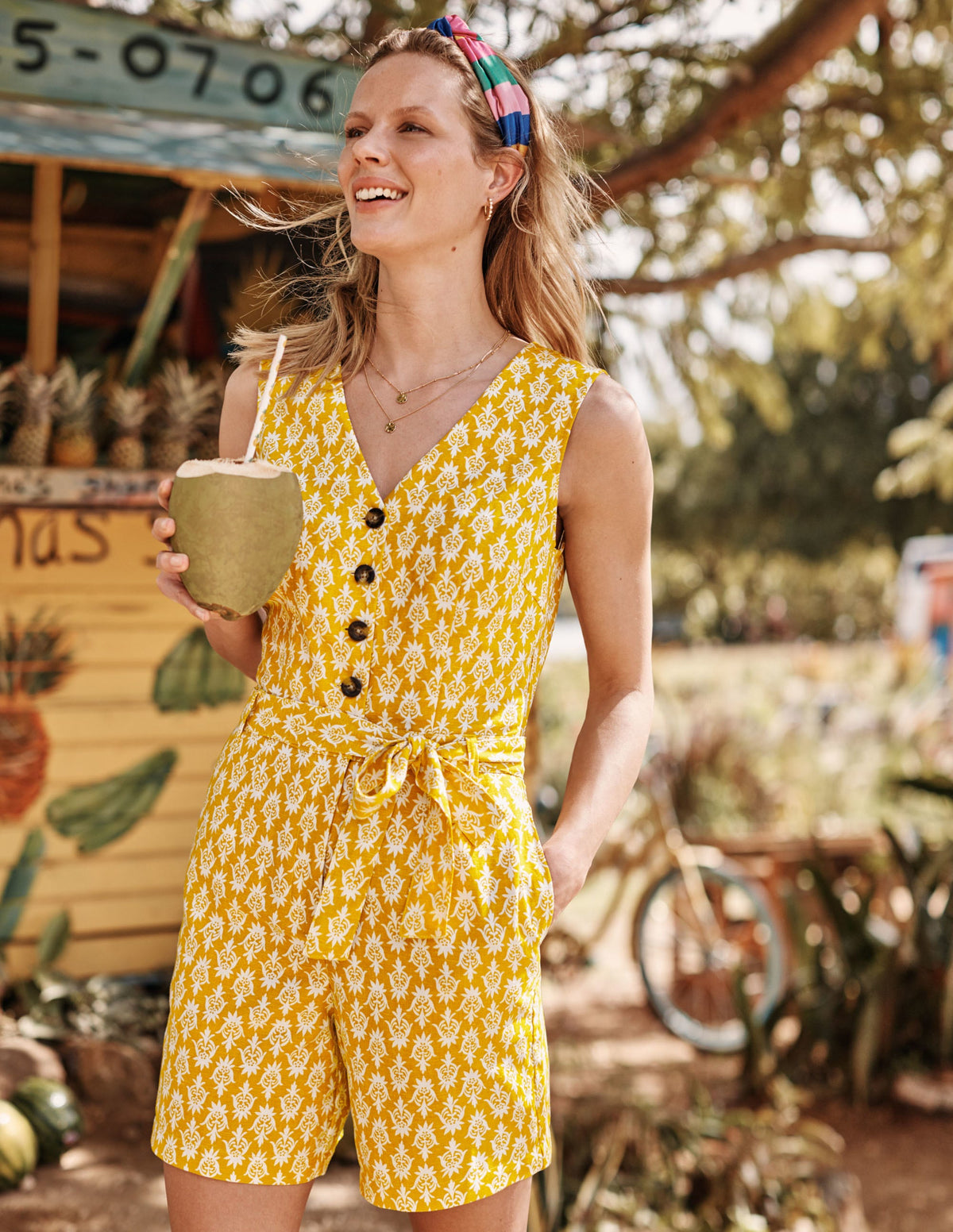 Verity Romper-Yellow Woodblock - Image 4