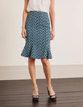 Violette Skirt-Navy Daisy Petals Print