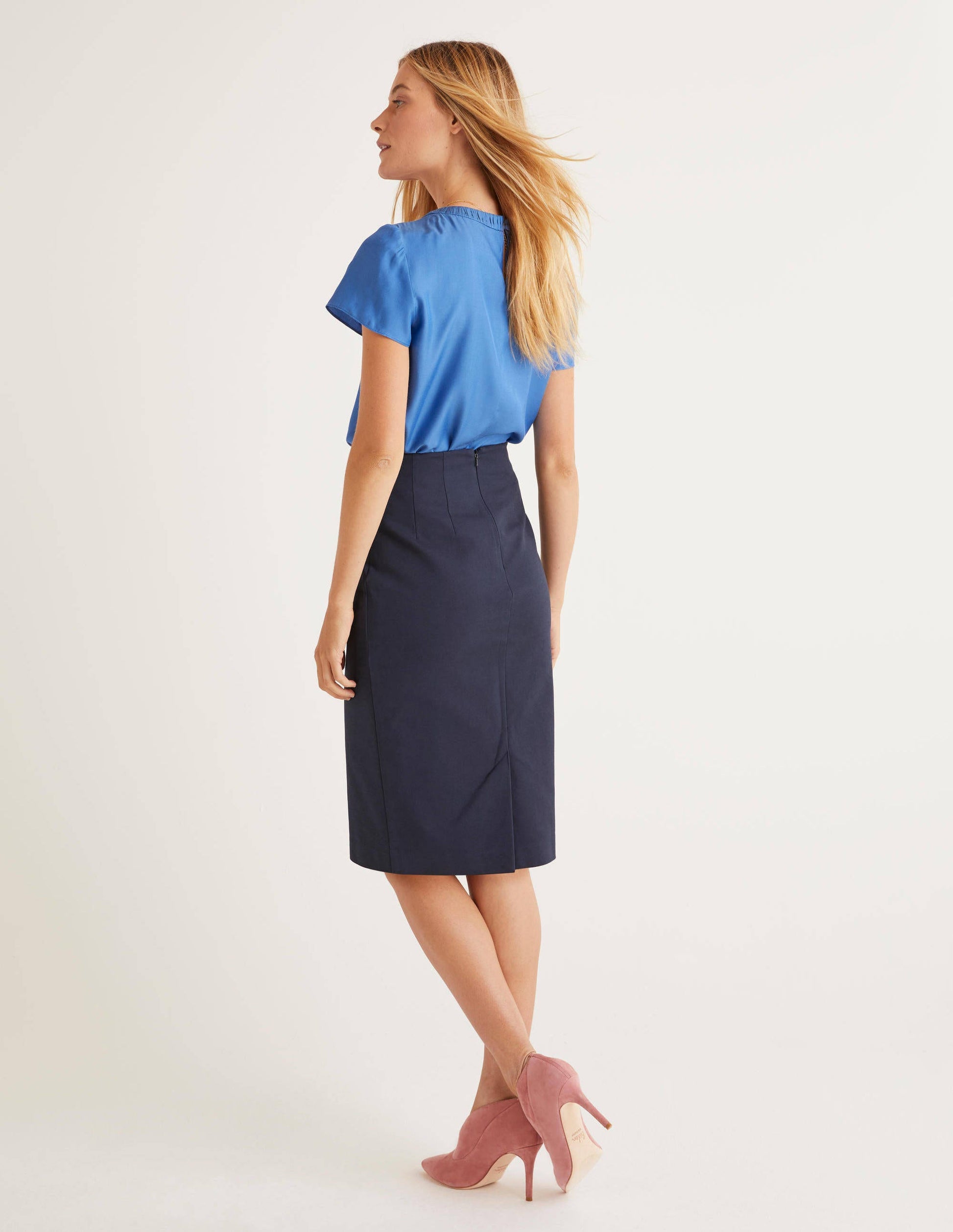 Kensington Pencil Skirt-Navy-3